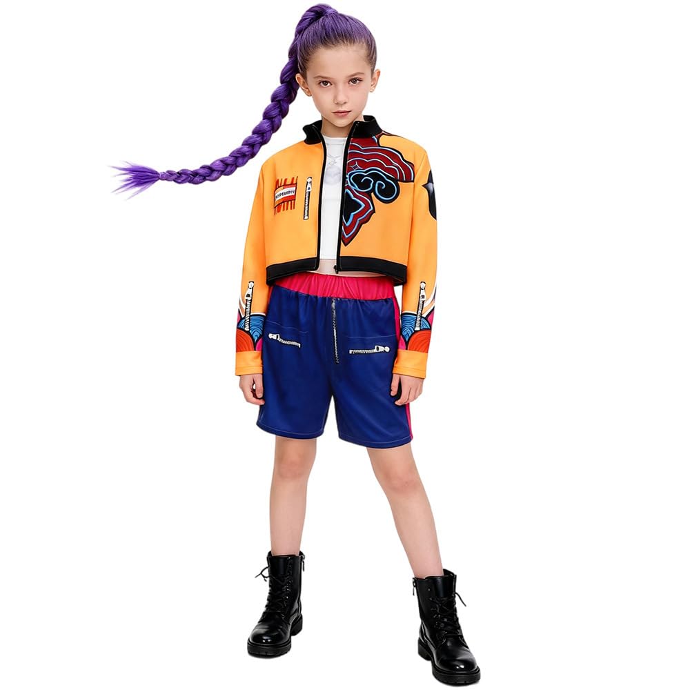 Girls Halloween Costume Black and Yellow Polyester Top and Pants