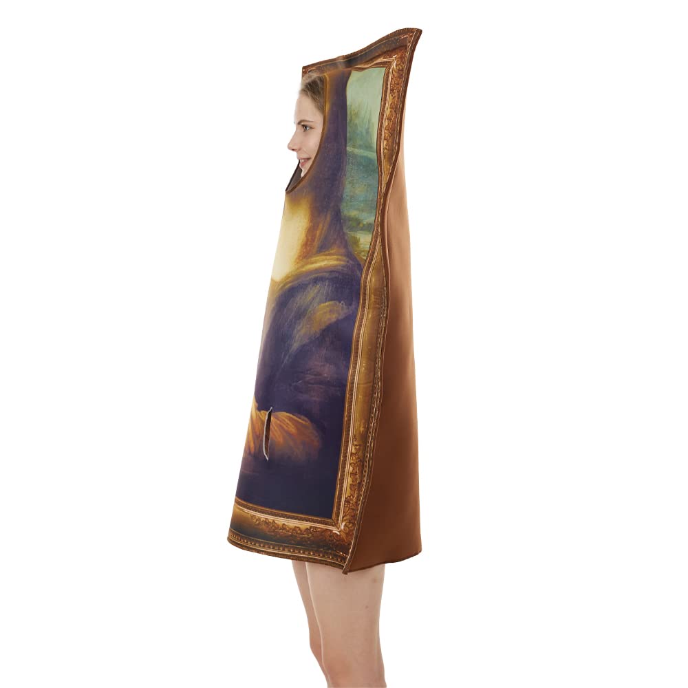 EraSpooky Famous Paintings Costume Mona Lisa Halloween Adult Men Women Funny Fancy Dress