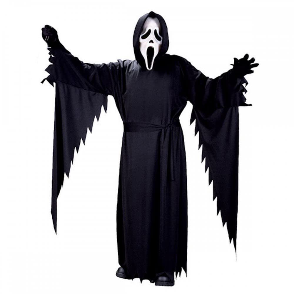 A2ZFD Scream/Ghost Face Teen Costume + Black Gloves : Halloween Film Fancy Dress