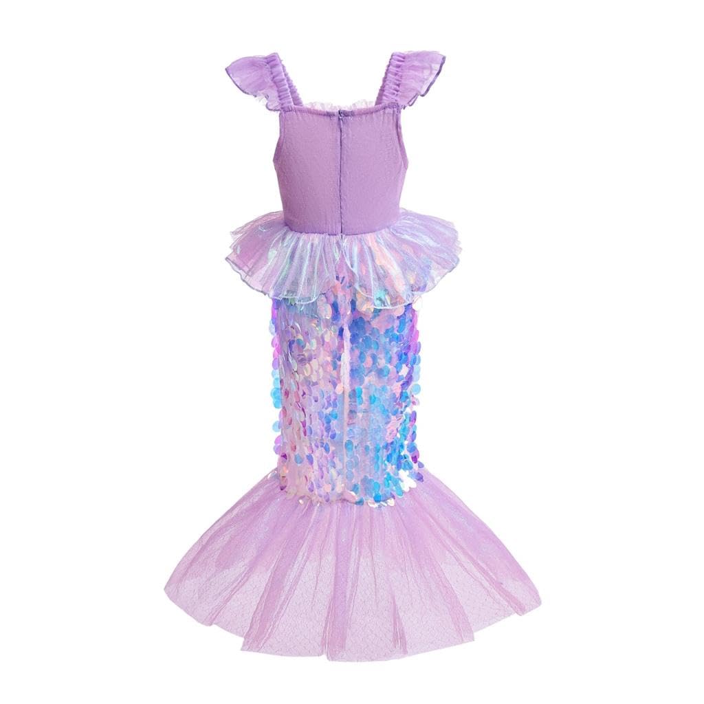 Lito Angels Girls Mermaid Princess Costume, Purple, Age 4-5 Years