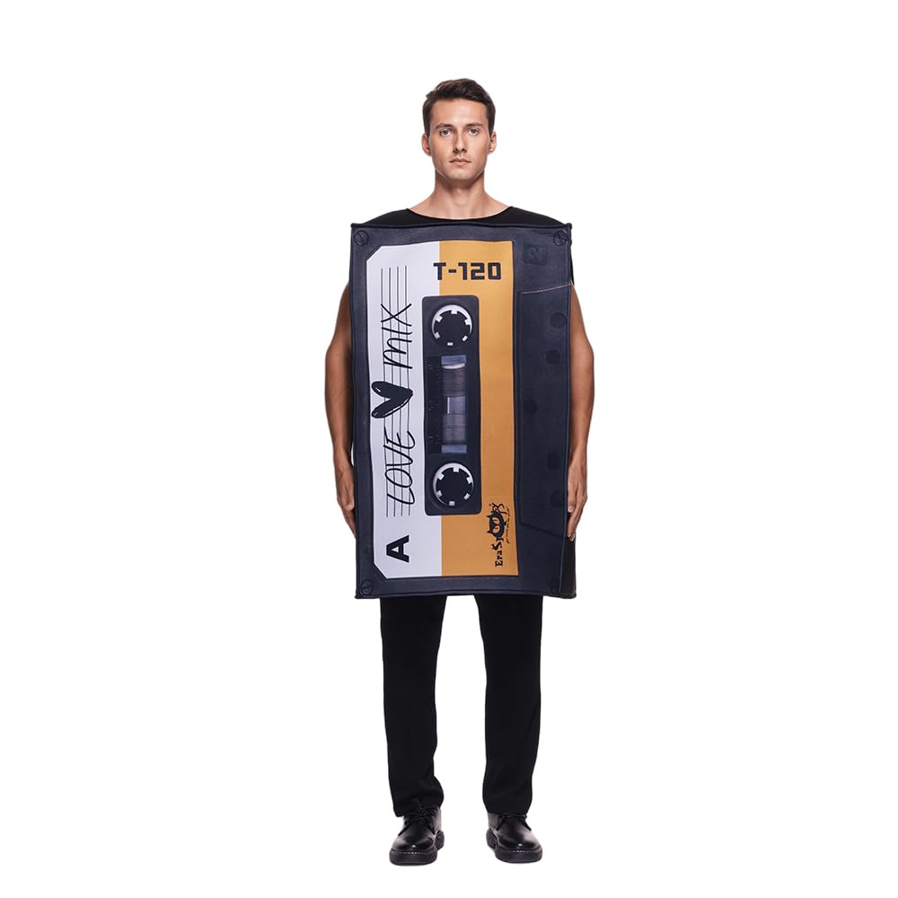 EraSpooky Adult Love Mix Tape Costume Retro 80's Cassette Tunic Unisex for Men Women