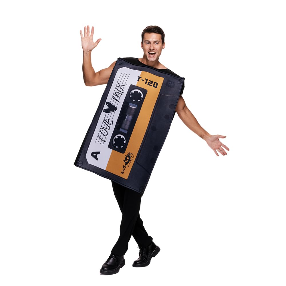 EraSpooky Adult Love Mix Tape Costume Retro 80's Cassette Tunic Unisex for Men Women