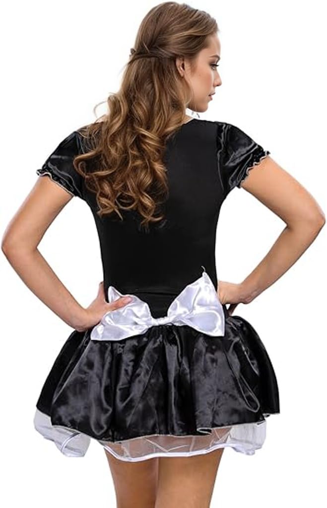 Maid Outfit Women - Sexy French Maid Costume Women Black Satin (image 3)
