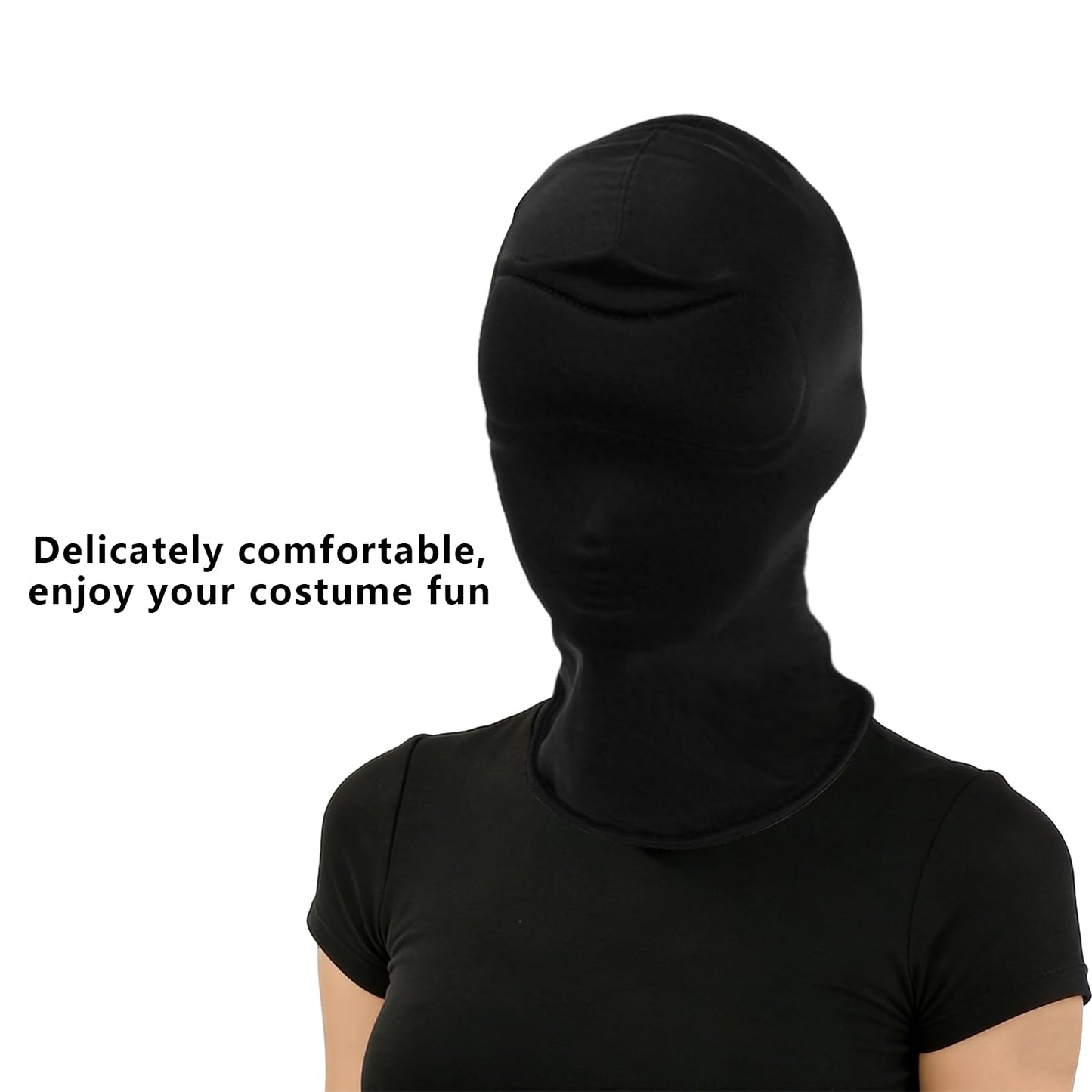 Vxcvzv 3Pcs Adult Costume Mask Black Full Face Hood Open Mouth Eye Design Breathable Elastic Headgear for Couples Role Playing Party Games (3, Black -style 2)