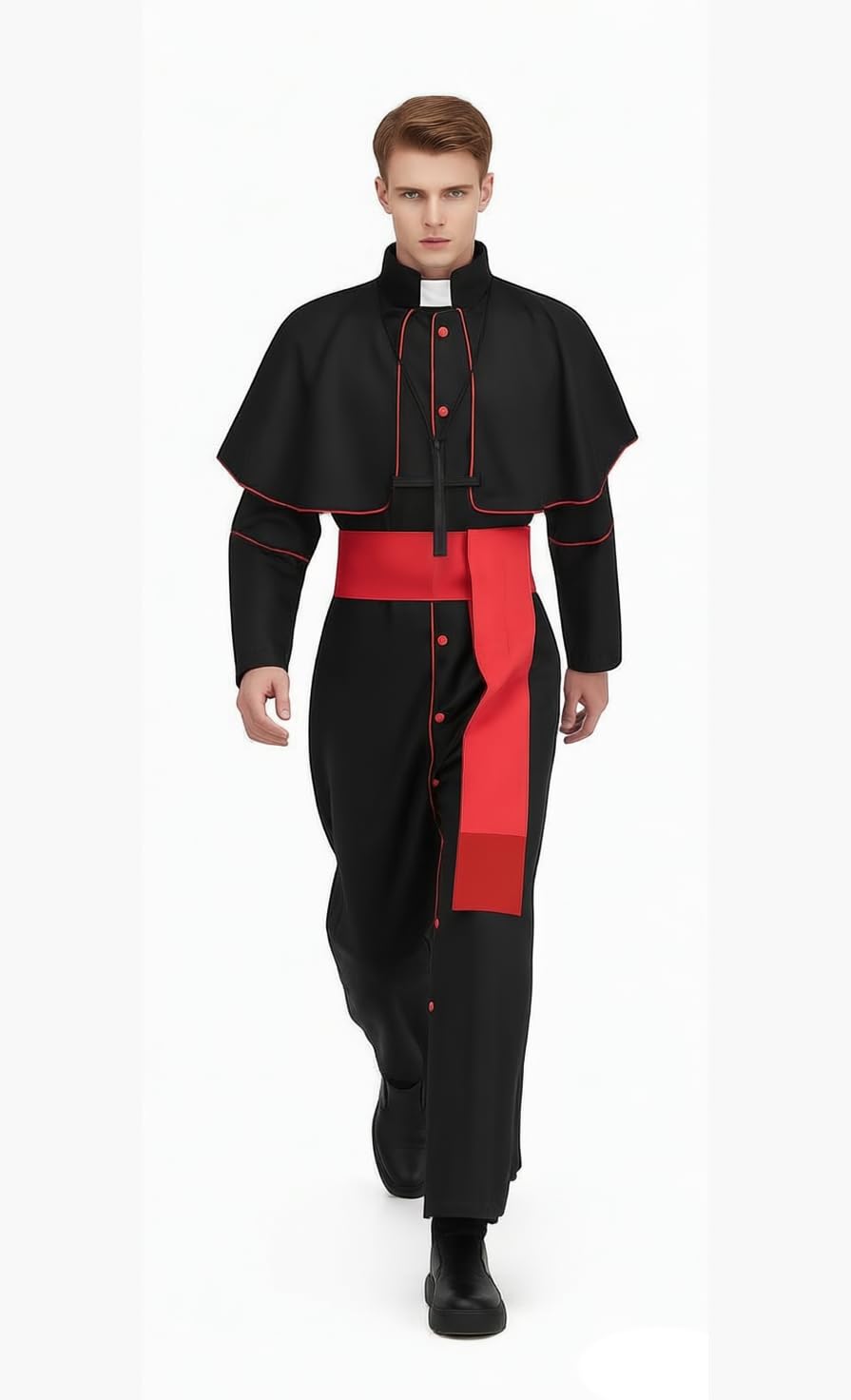 GOLDSTITCH Men's Tunic Costume Halloween Medieval Monk Priest Renaissance Cosplay Black XL