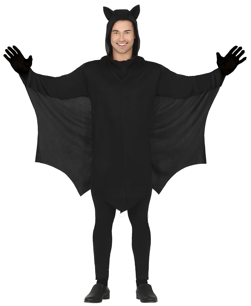 Bat Costume for Men - Black Bat Costume with Bat Ears - Hood
