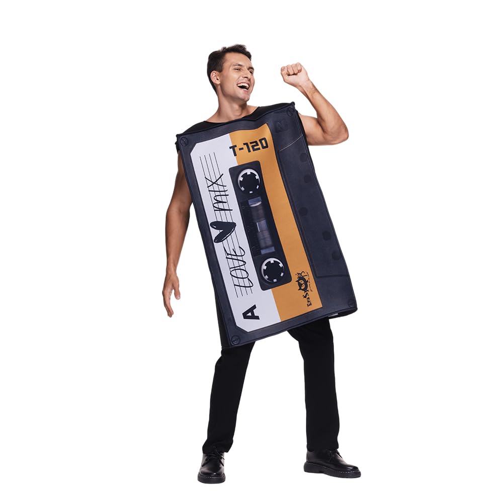 EraSpooky Adult Love Mix Tape Costume Retro 80's Cassette Tunic Unisex for Men Women