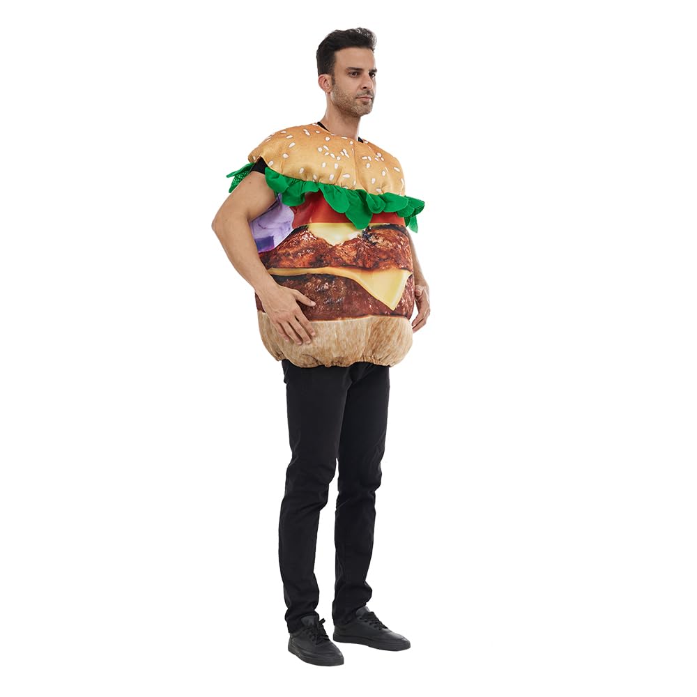 EraSpooky Adult's Hamburger French Fries Costume Halloween Couple Match Food Outfit