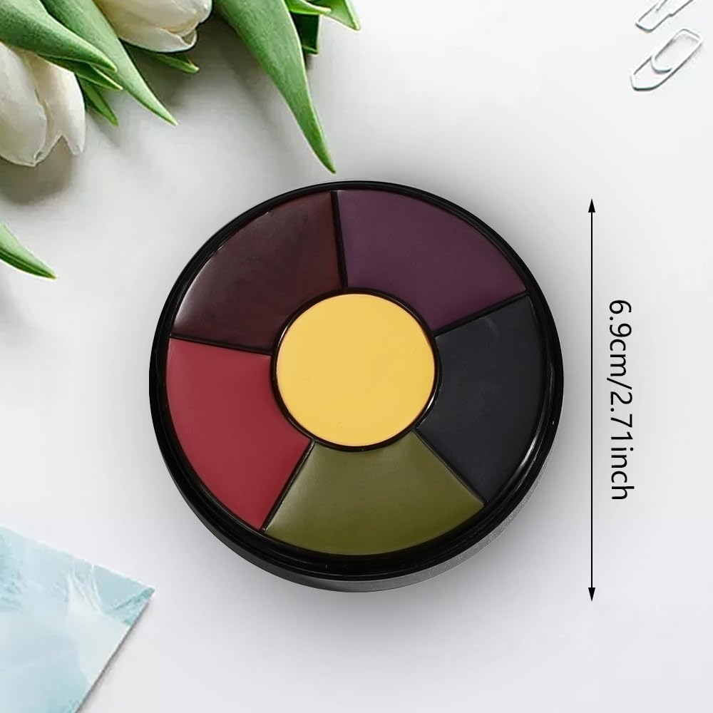 6 Color Bruise Wheel SFX Makeup Kit - Oil-Based Zombie Makeup Palette for Halloween & Special Effects Face and Body Paint Professional Theatrical FX for Cosplay Use