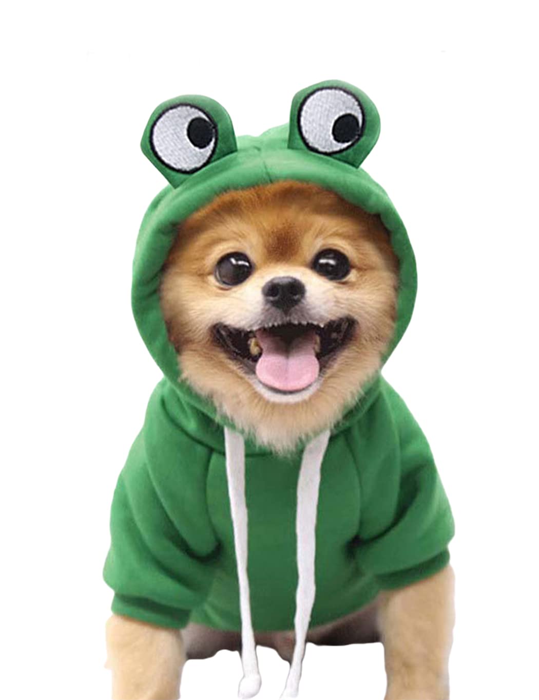 Frog Pet Costume Christmas Dog Fun Frog Shape Hoodie Fleece Dog