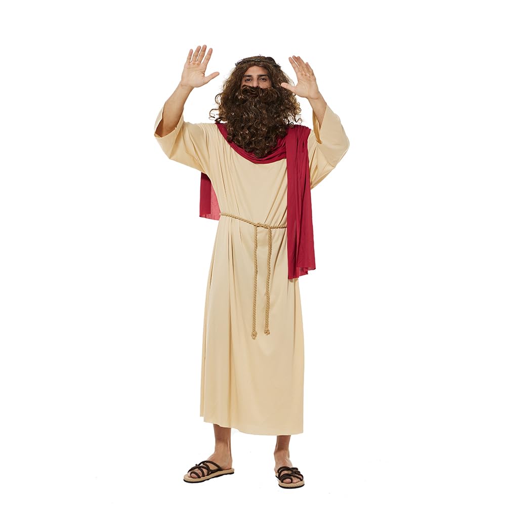 EraSpooky Adult Jesus Costume Men's Biblical Religious Saint Robe Halloween Party Role Play…
