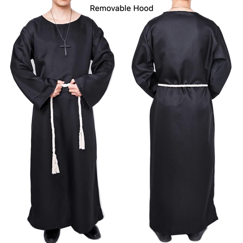 Monk Costume Medieval Friar Hooded Monk Renaissance Priest Robe