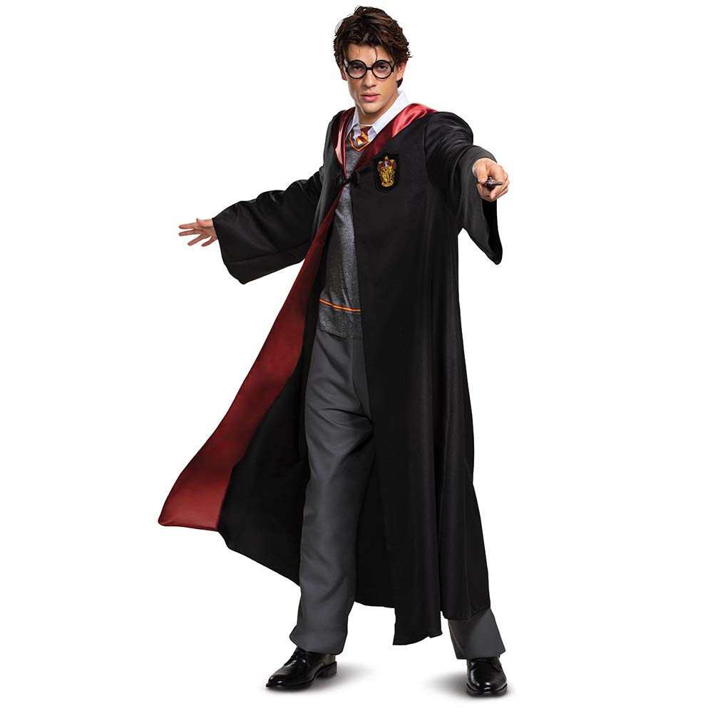 Disguise 107549D Harry Potter Deluxe Adult Sized Costumes, Black & Red, X-Large (42-46)