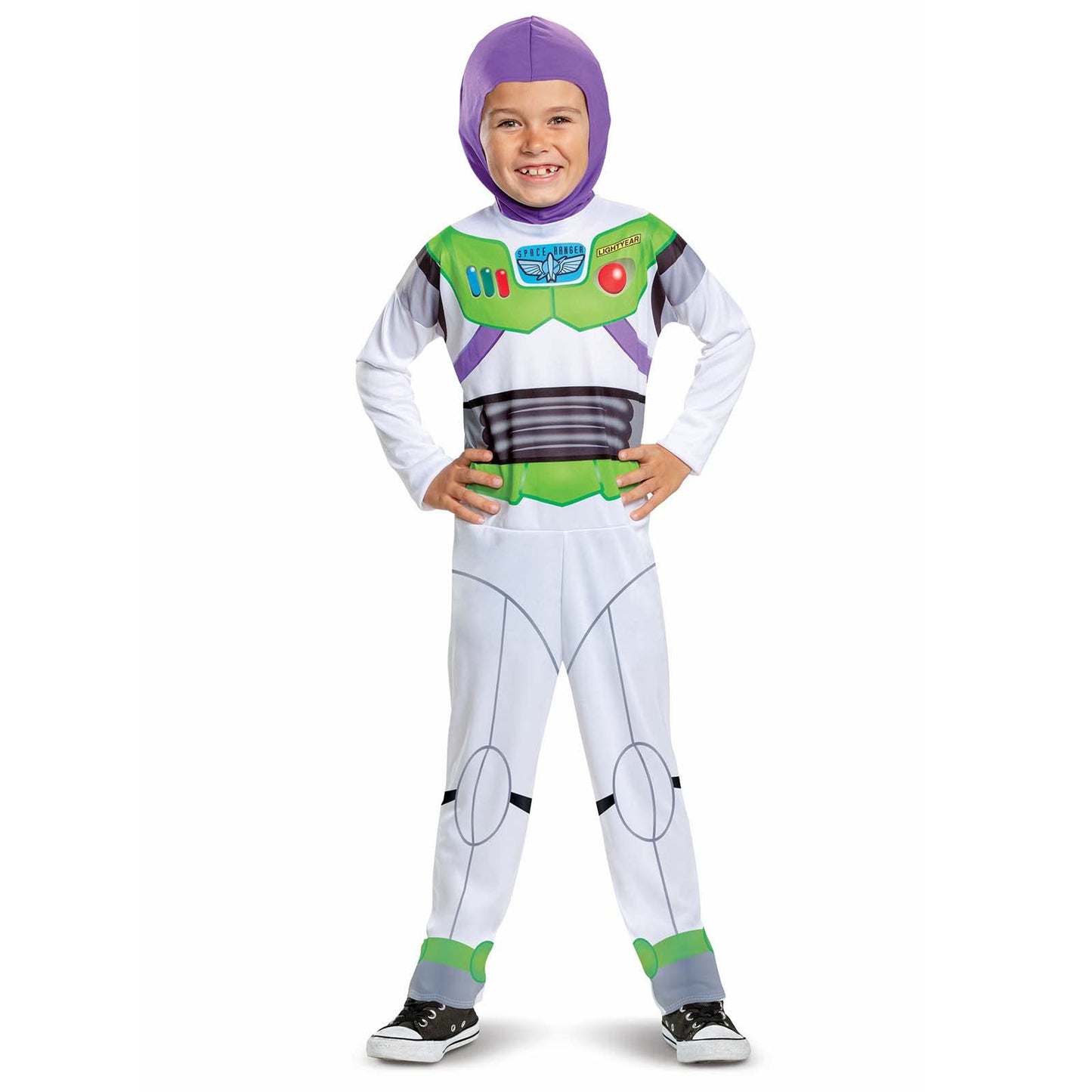 Disney Official Classic Buzz Lightyear Costume Kids, Buzz Lightyear Dress Up Onesie, Toy Story Dress Up Costume Fancy Dress, World Book Day Costumes, For 7-8 Years