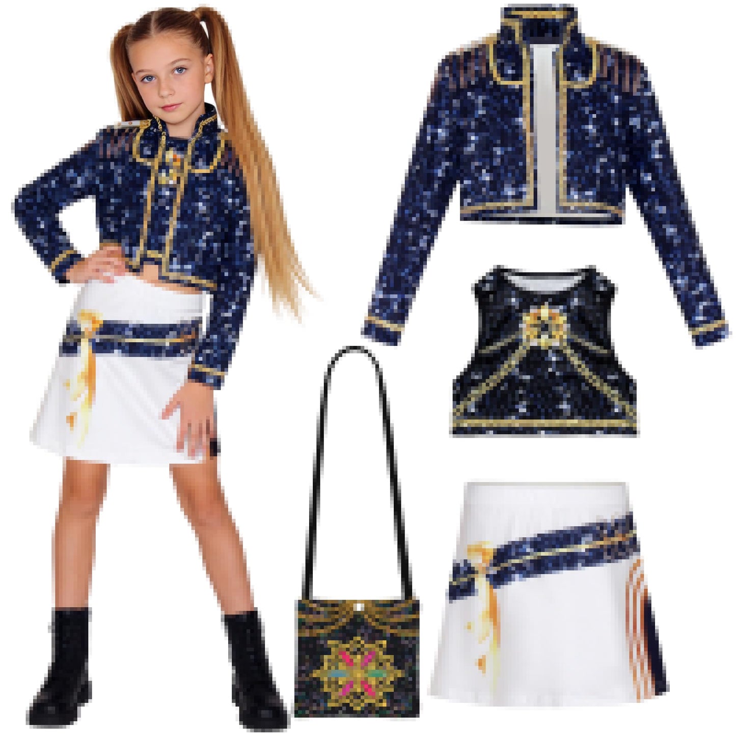 KPop Costume Kids - Anime Cosplay Outfits for Girls with Top - Vest