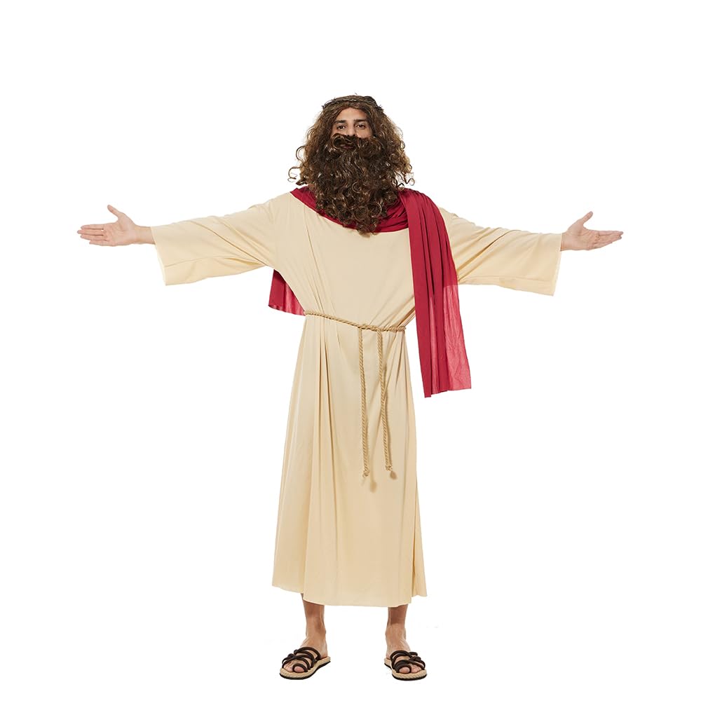 EraSpooky Adult Jesus Costume Men's Biblical Religious Saint Robe Halloween Party Role Play…