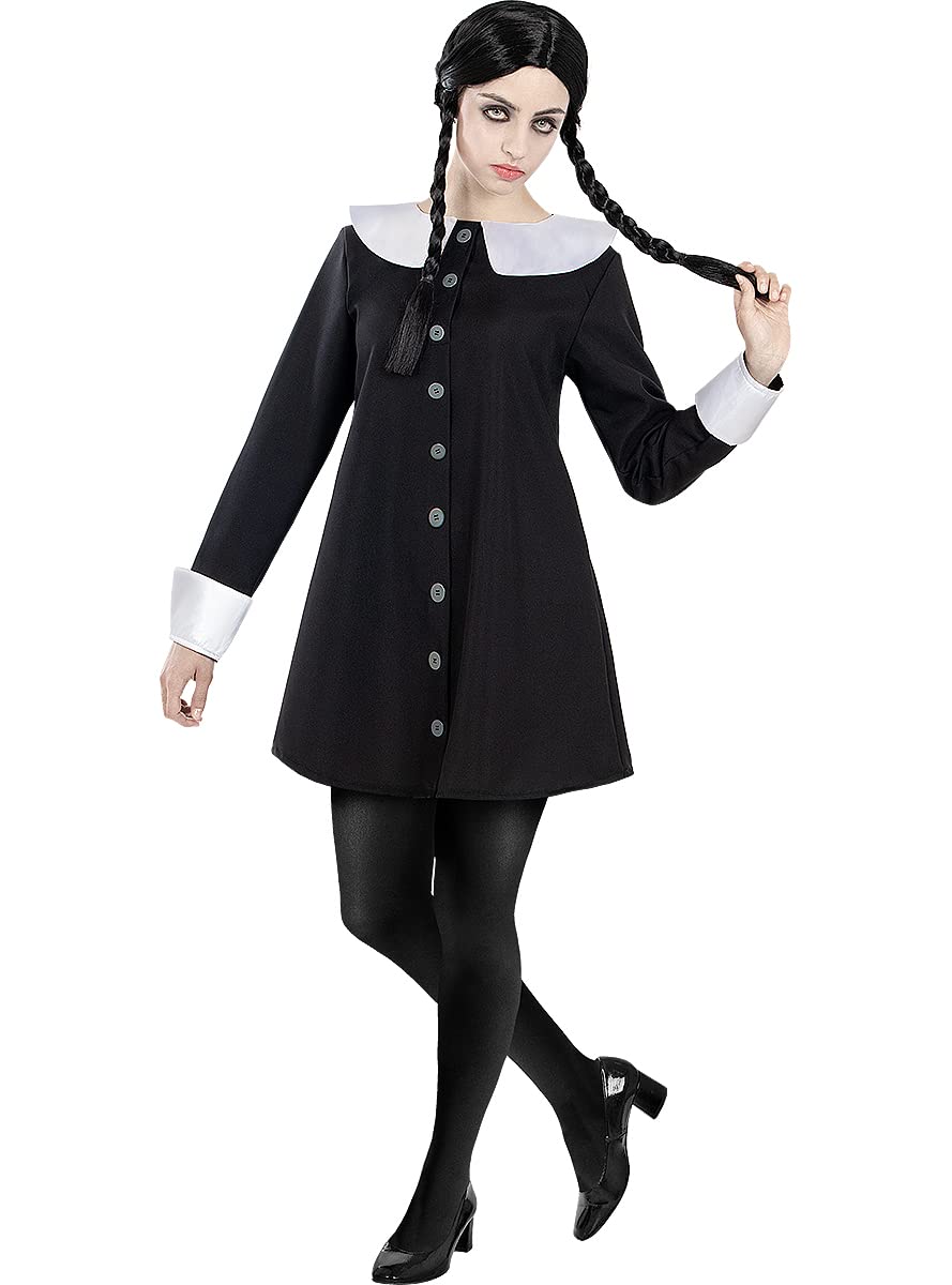 Funidelia | Wednesday Addams Costume The Addams Family for woman Costume for adults accessory fancy dress & props for Halloween, carnival & parties - Size S - Black