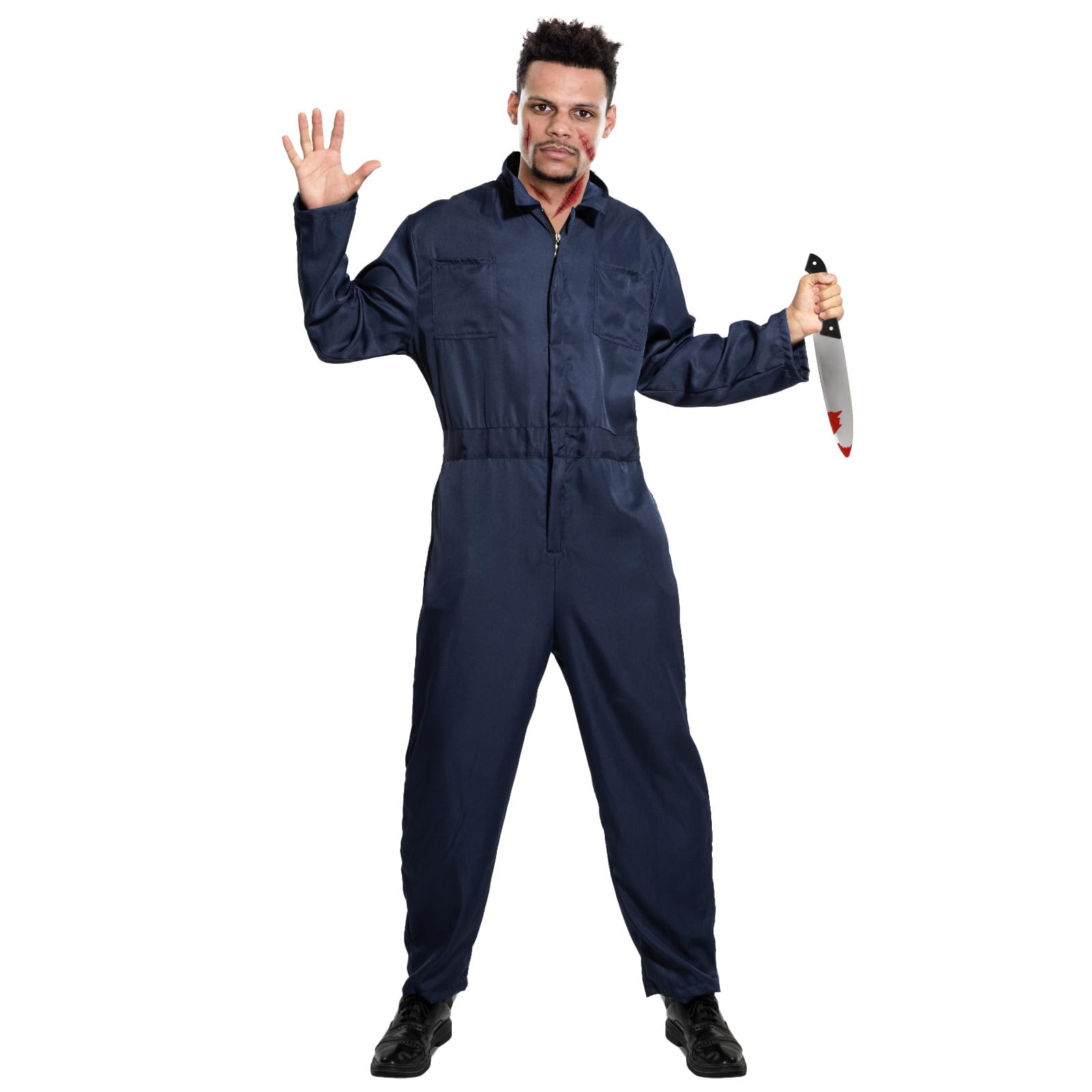 Michael Myers Costume Adult Halloween Mike Myers Jumpsuit Outfit (image 2)