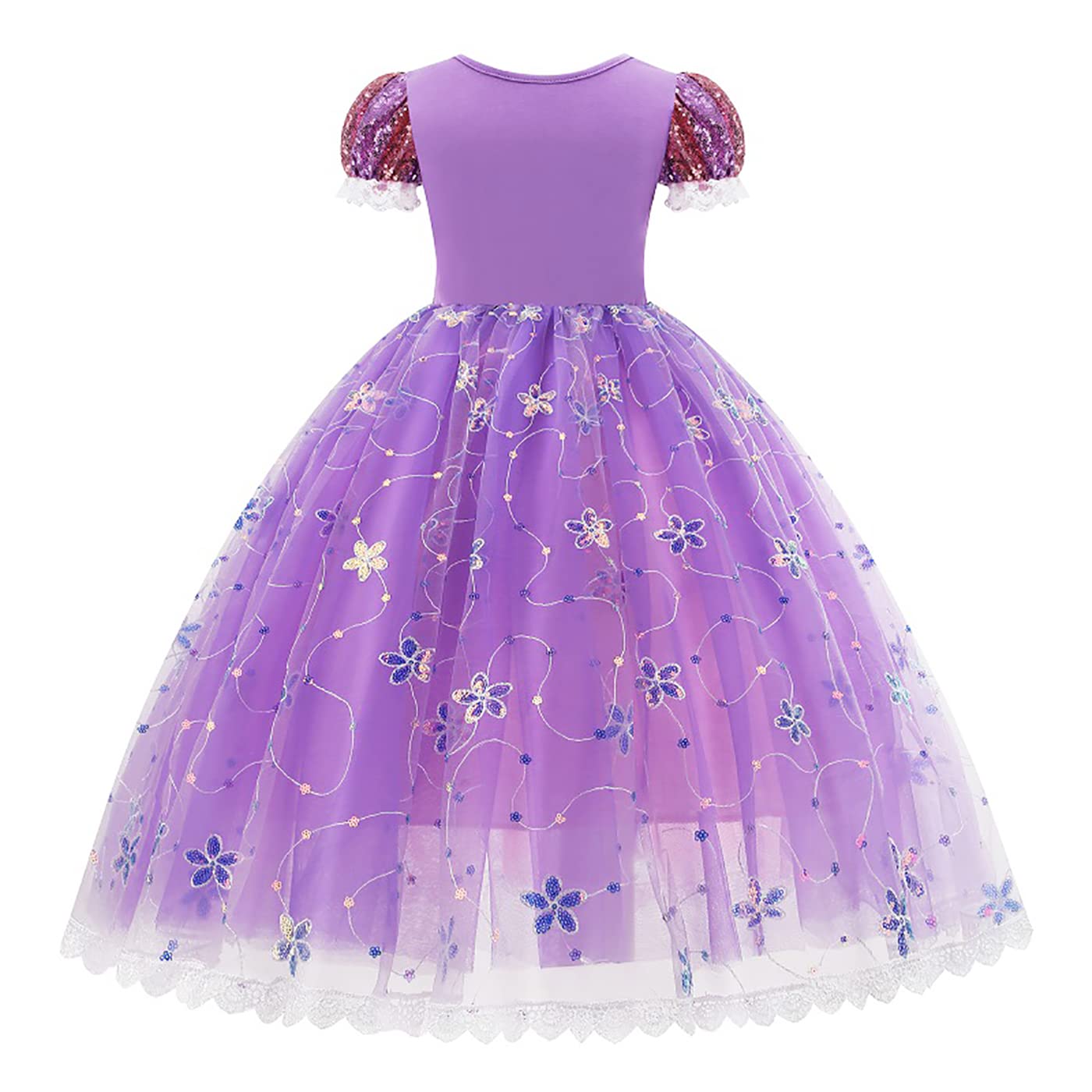 Kosplay Girls' Princess Rapunzel Costume Puff Sleeves Princess Fancy Dress Children's Princess Dress with Accessories Birthday Party Christmas Halloween Carnival Cosplay Dresses