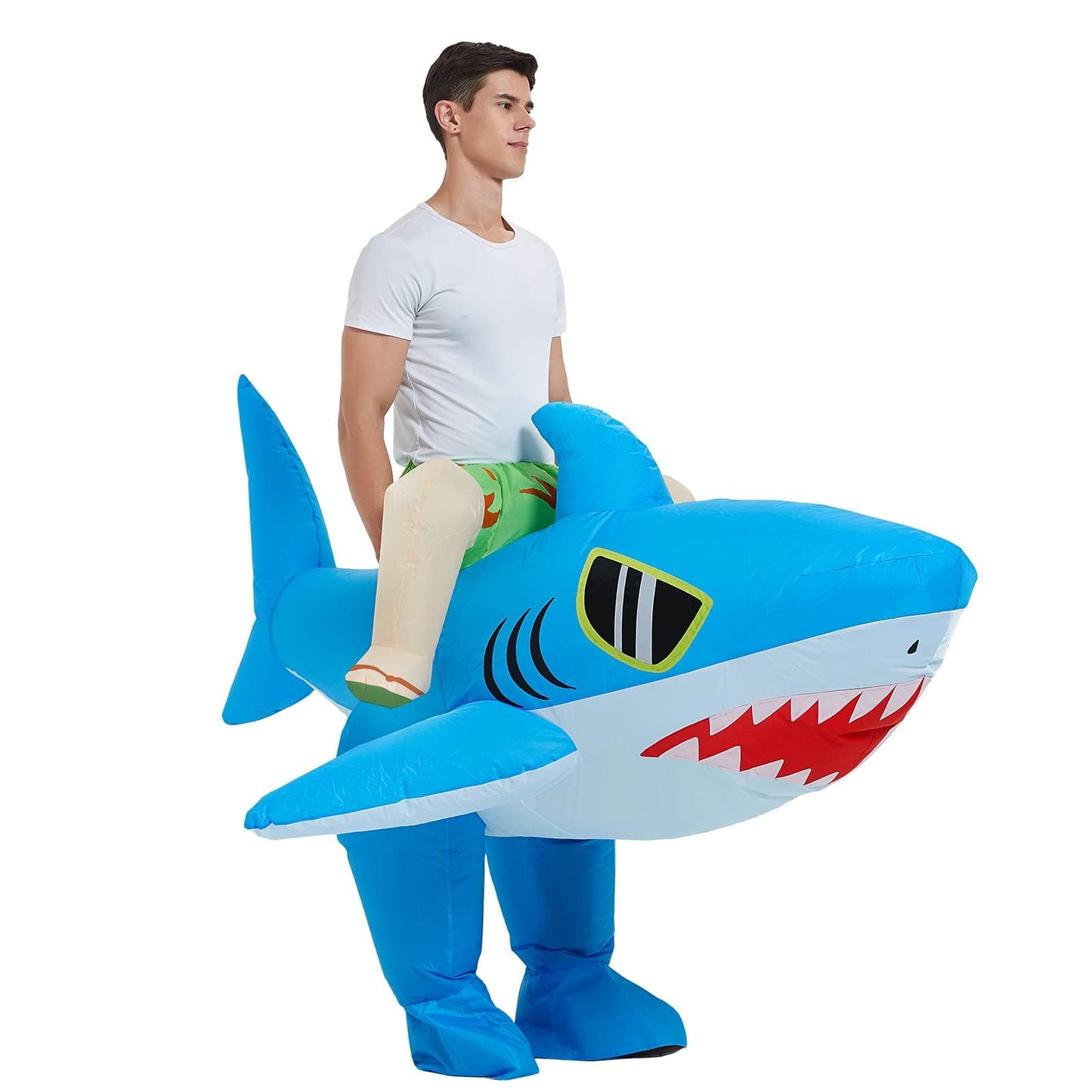 RHYTHMARTS Inflatable Shark Costume Ride on Shark Inflatable Costumes Fancy Dress Halloween Costumes Adult Costume