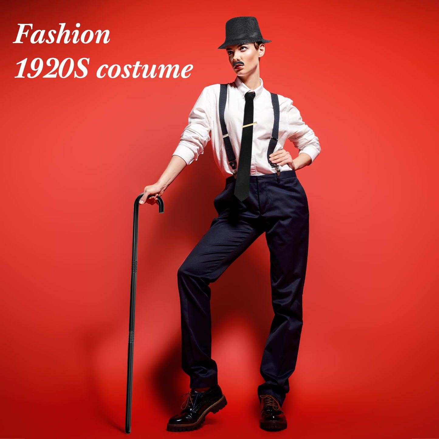 1920s Men's Costume Accessories Set - Vest Hat Suspenders