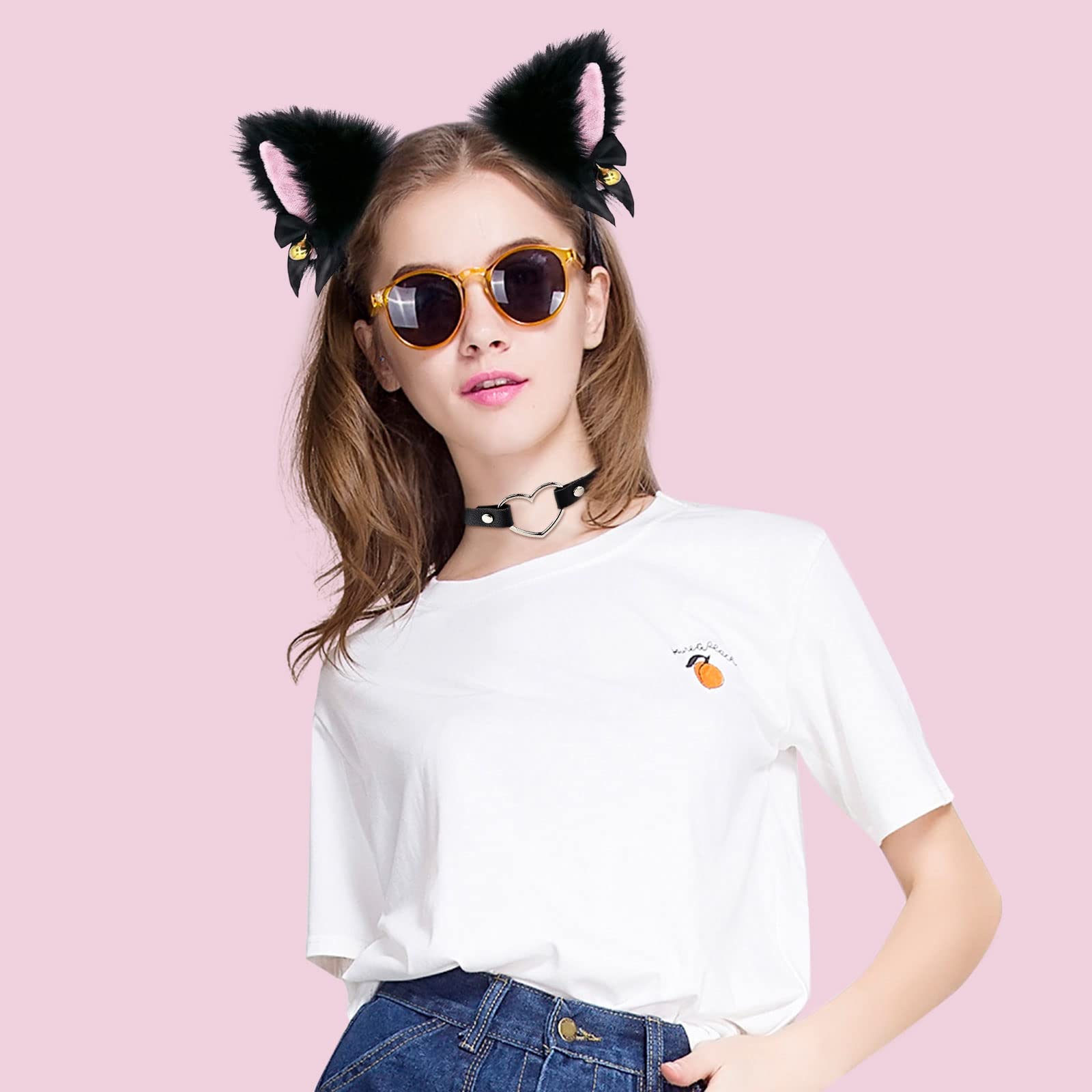 Animal Costume Cat Cosplay Costume Set Cat Ears Headband with Bells (image 7)
