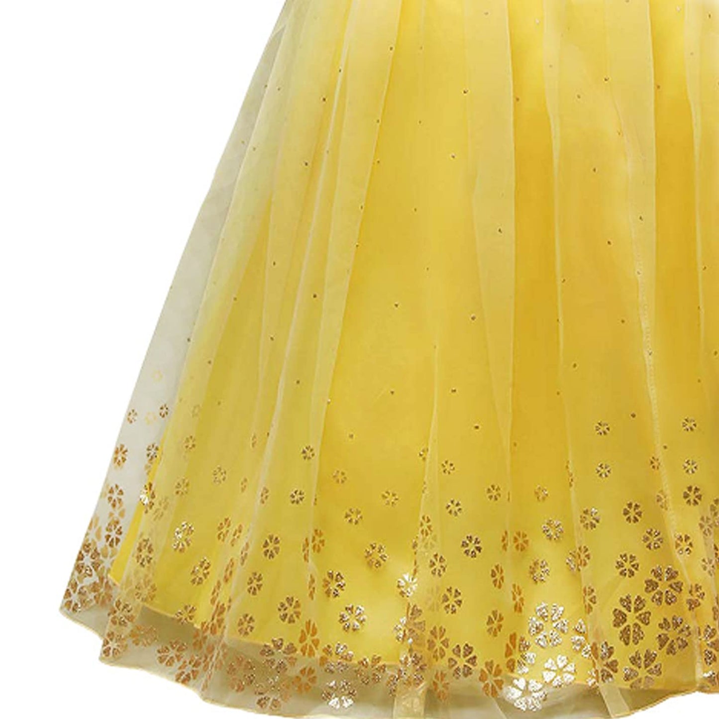 Beejirm Girl Snow White Costume with Princess Crown Wand Accessory, Princess Dress Up Carnival Birthday Party Fancy Dress