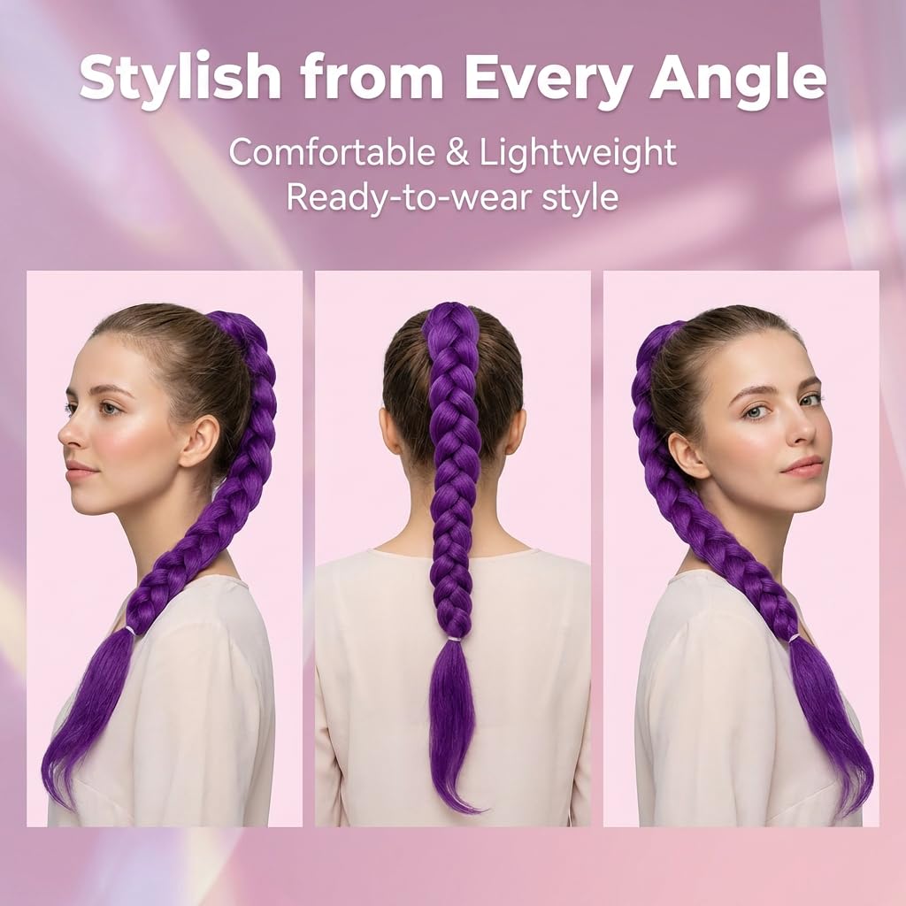 Rumi Wig Kpop Hair Wig with Purple Hair Extensions - Purple Hair
