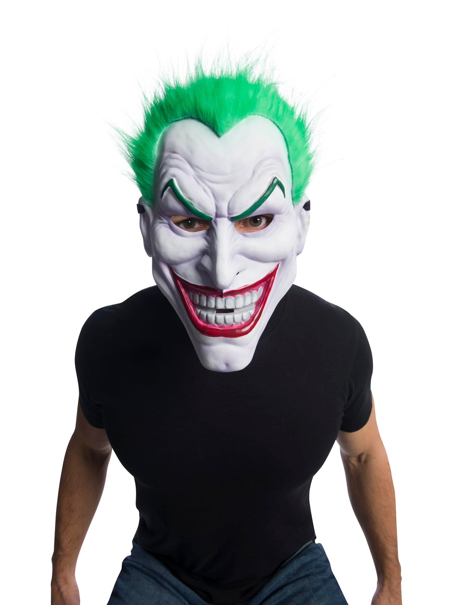 Rubies Official DC Comic The Joker Mask with Hair, Batman Super Villain, Adult Mask with Hair - One Size Halloween Halloween