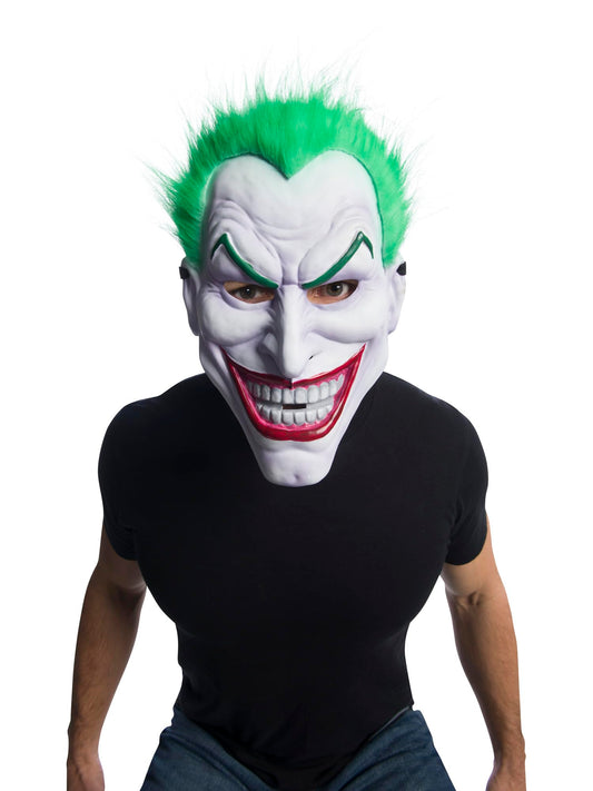 Rubies Official DC Comic The Joker Mask with Hair, Batman Super Villain, Adult Mask with Hair - One Size Halloween Halloween