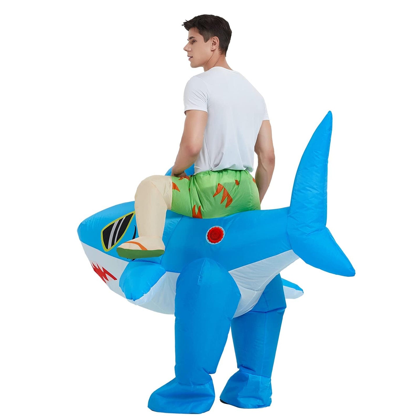 RHYTHMARTS Inflatable Shark Costume Ride on Shark Inflatable Costumes Fancy Dress Halloween Costumes Adult Costume