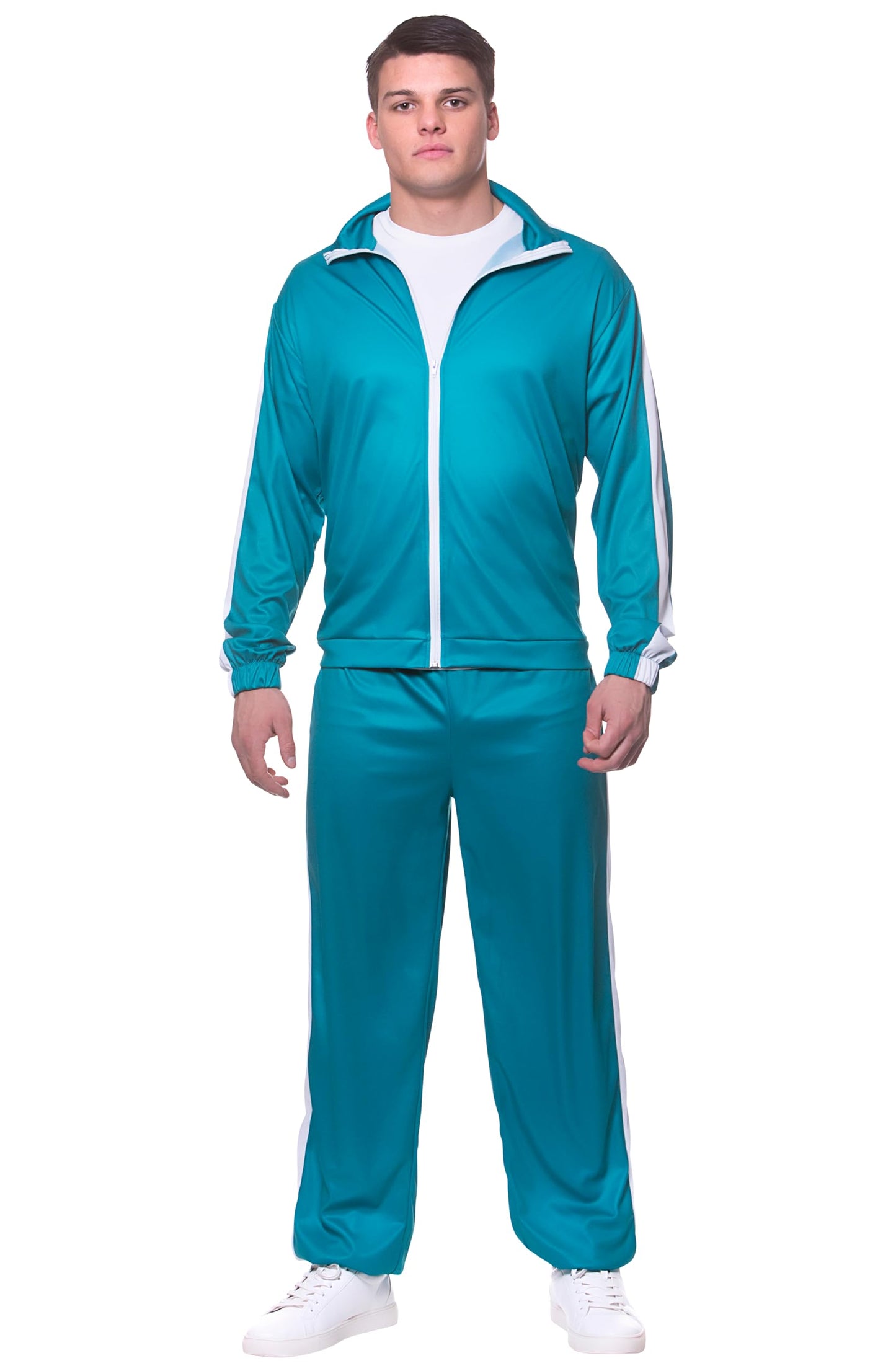 Wicked Costumes Adult Unisex Teal Tracksuit Fancy Dress Costume – Screen-Inspired Survival Game Outfit for Parties & Events - Small