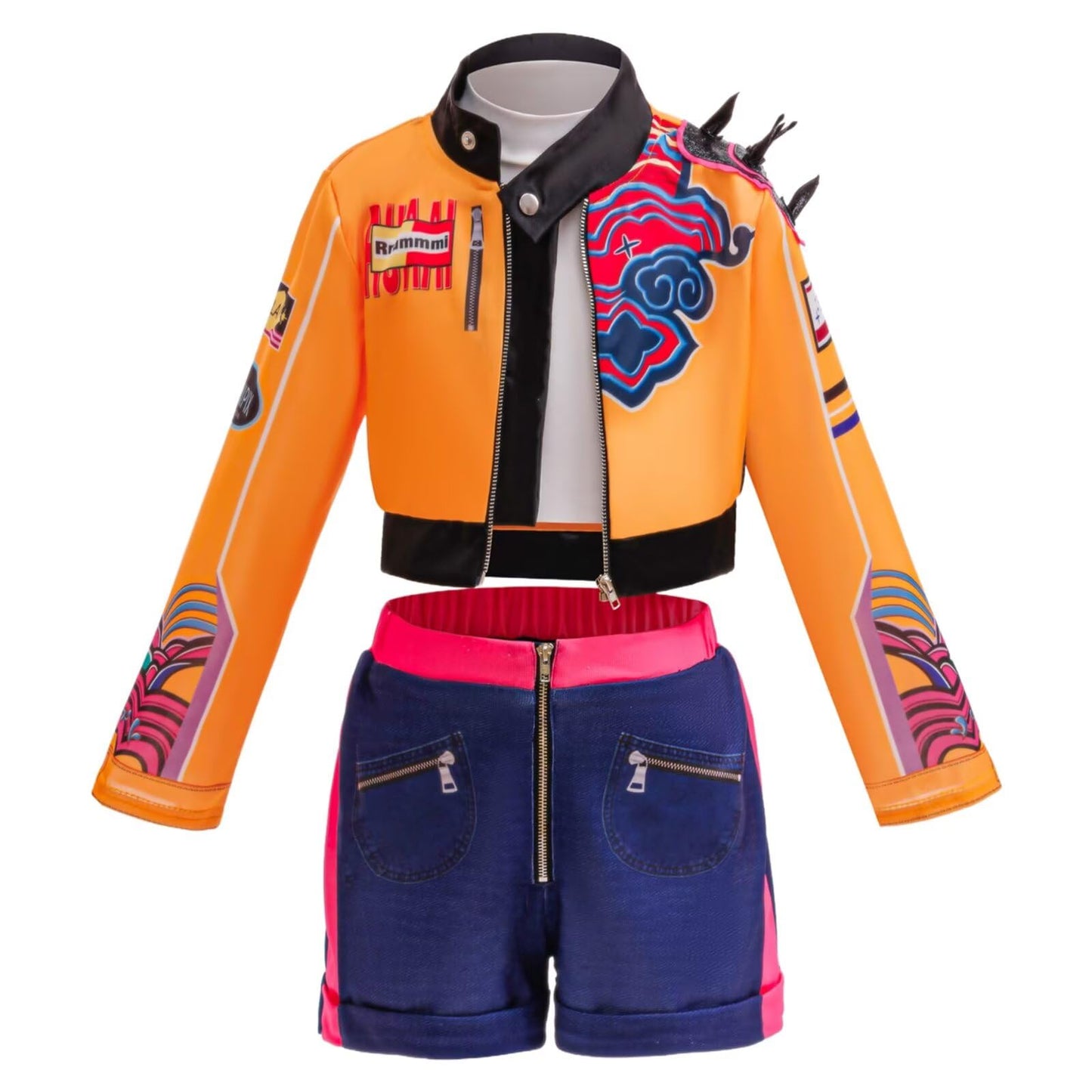 Tangsenyu Kids Rumi Costume for Girls Halloween Outfit Include Jacket T-shirt and Shorts
