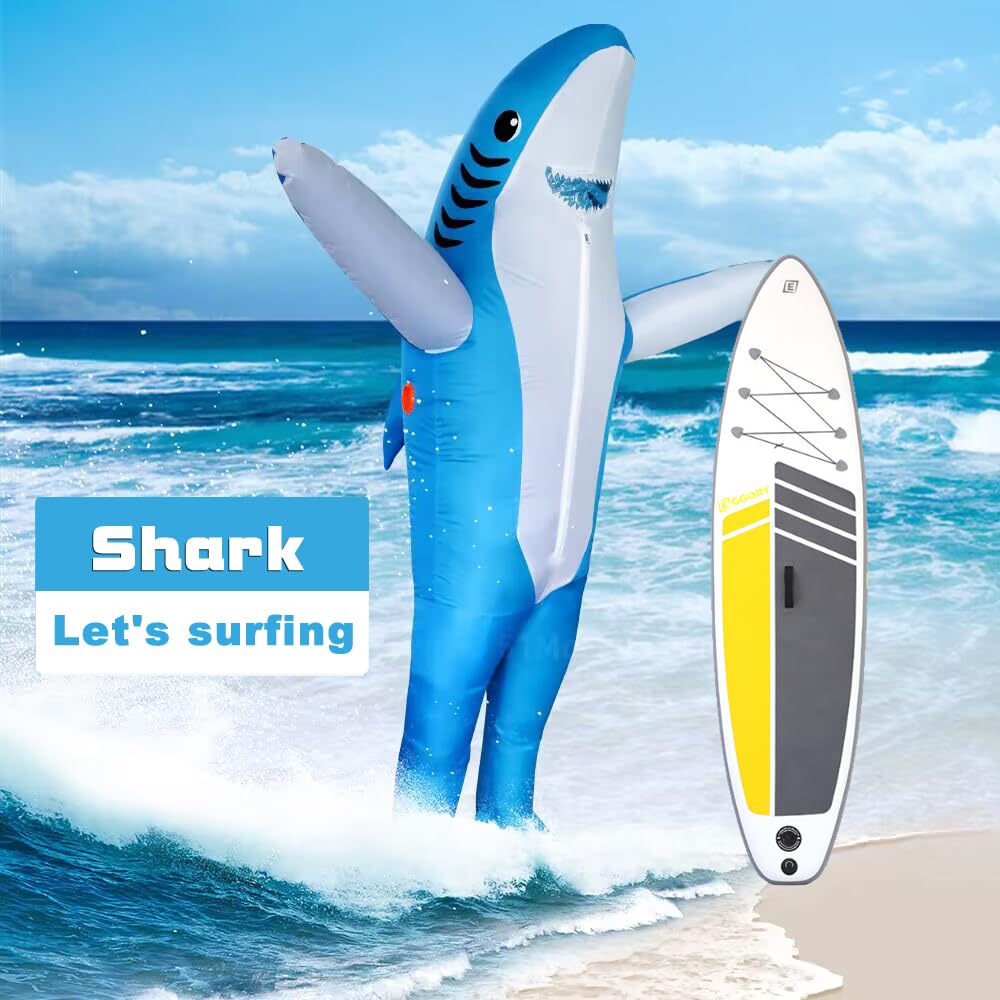 FXICH Inflatable Costume Adult shark costume- Funny Dress Party Costume for Adult Halloween blue
