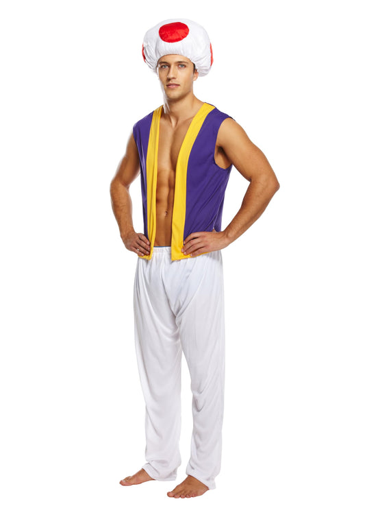 Adult mens videogame mushroom man fancy dress costume retro