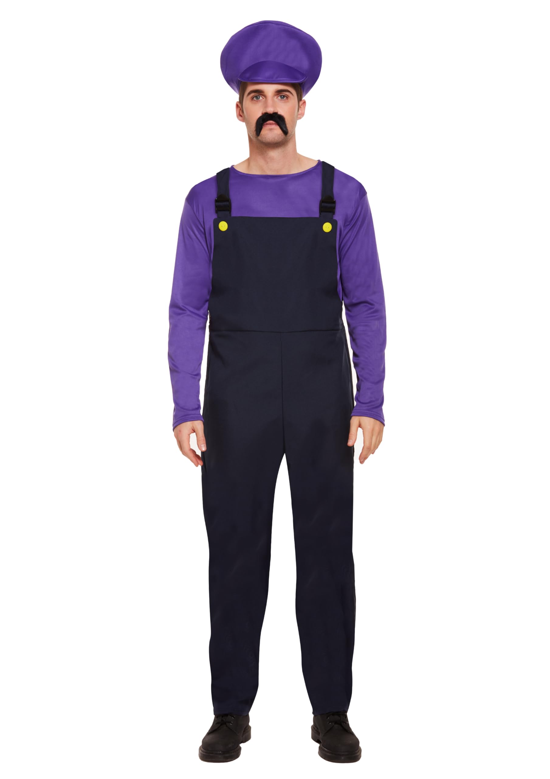 Adult Men's Purple Bad Plumber Fancy Dress Costume Retro