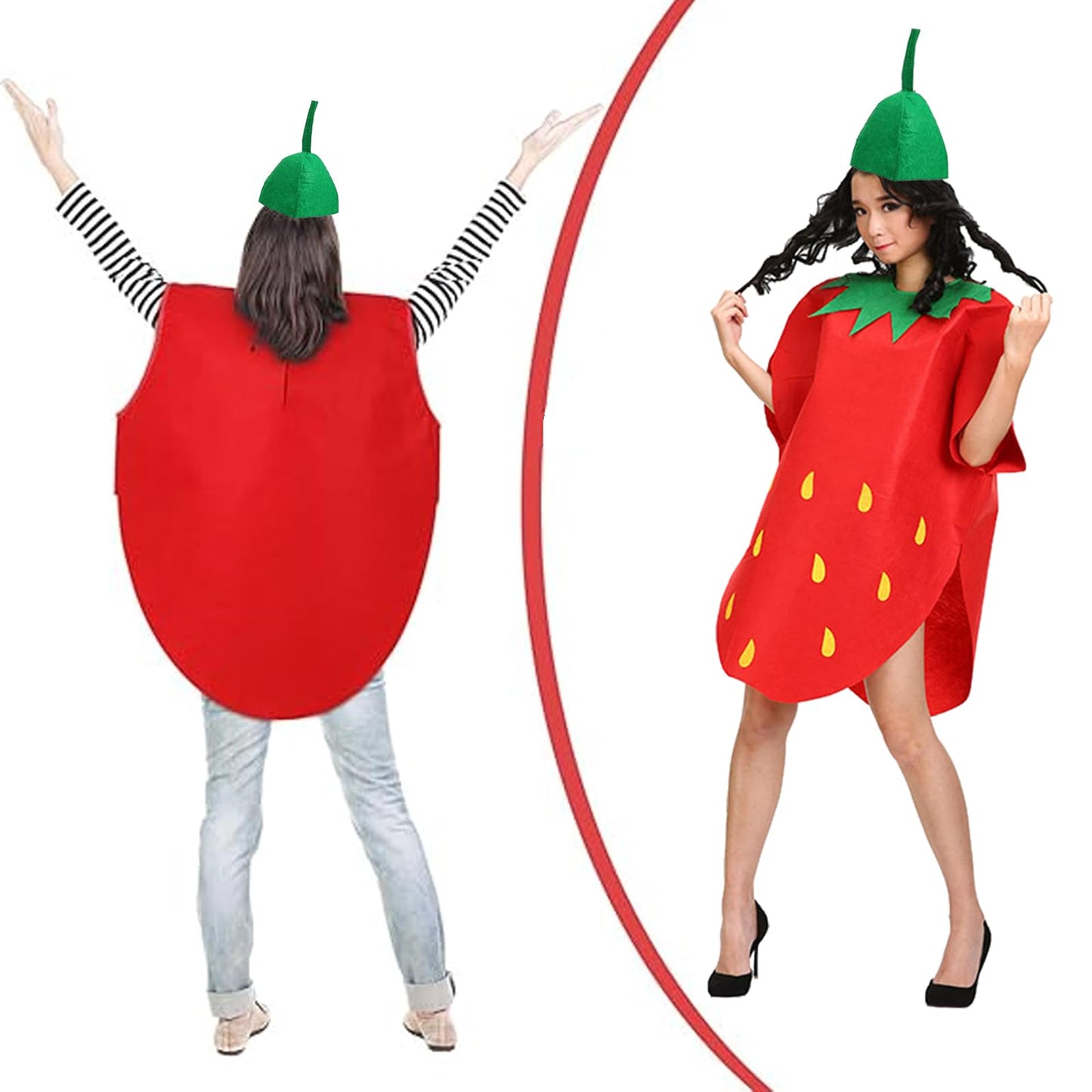 Strawberry Costume for Adults - Funny Fruit Cosplay Outfit (image 6)