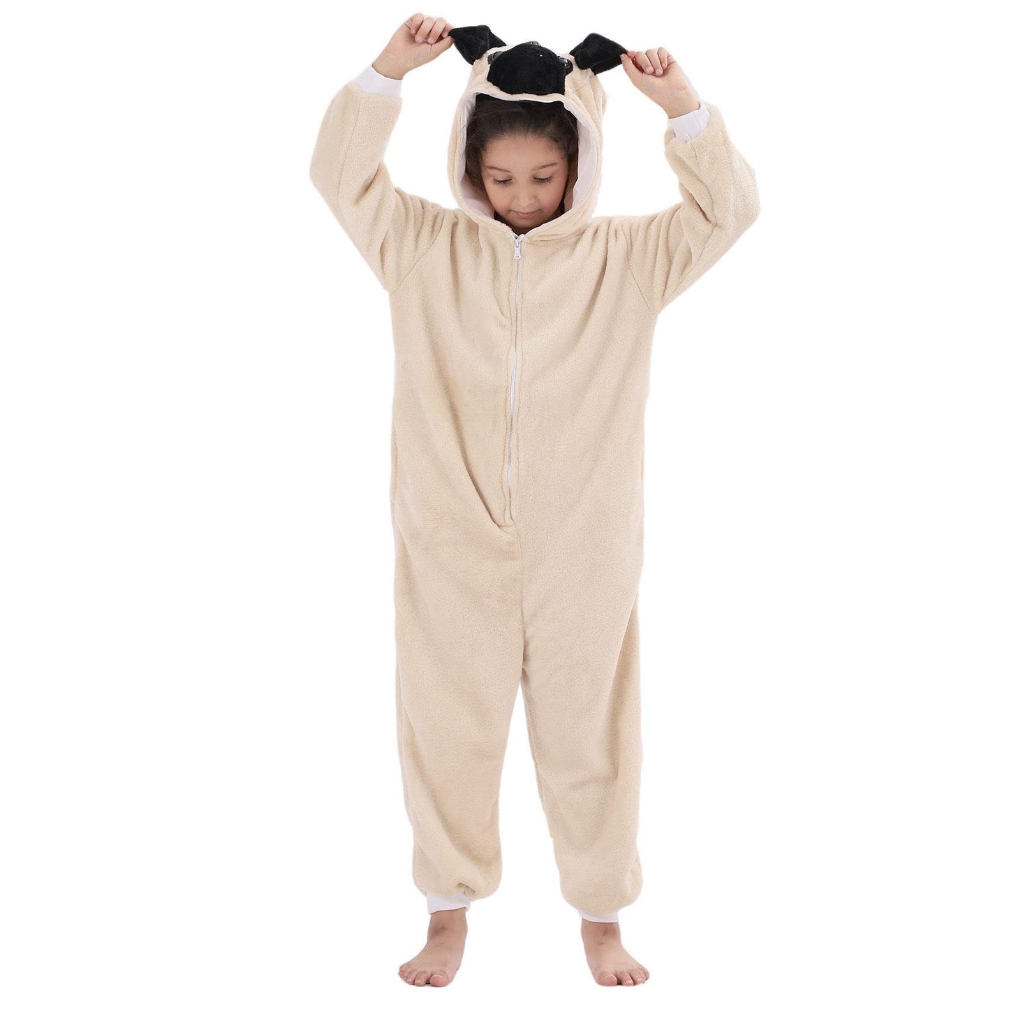 Flannel Dog Costume Cosplay Halloween Animal Onesie for Kids Adults