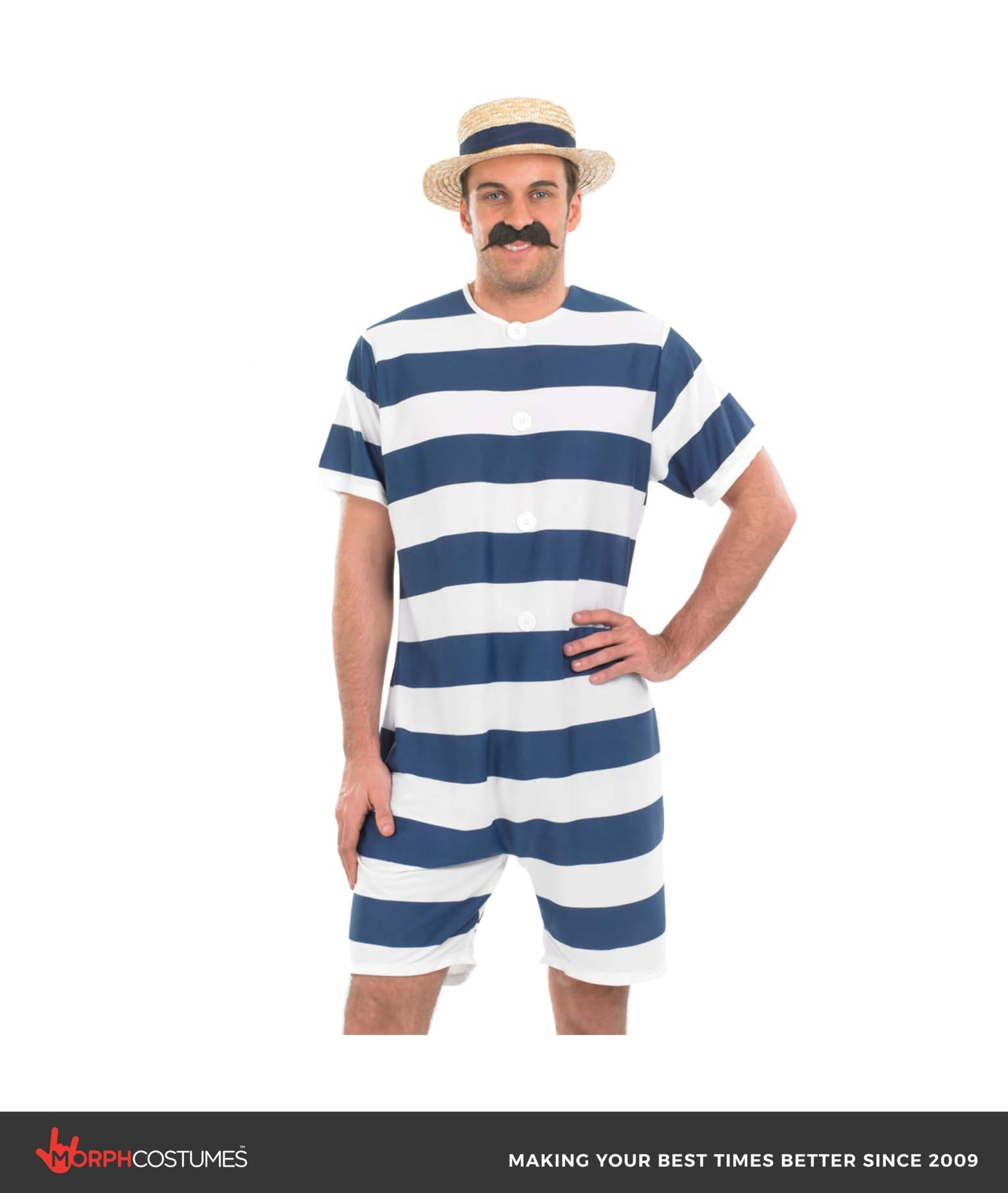 Fun Shack Old Time Victorian Bathing Suit Costume 20s, Mens 1920s Victorian Suit, Halloween Costumes for Men Adult Large