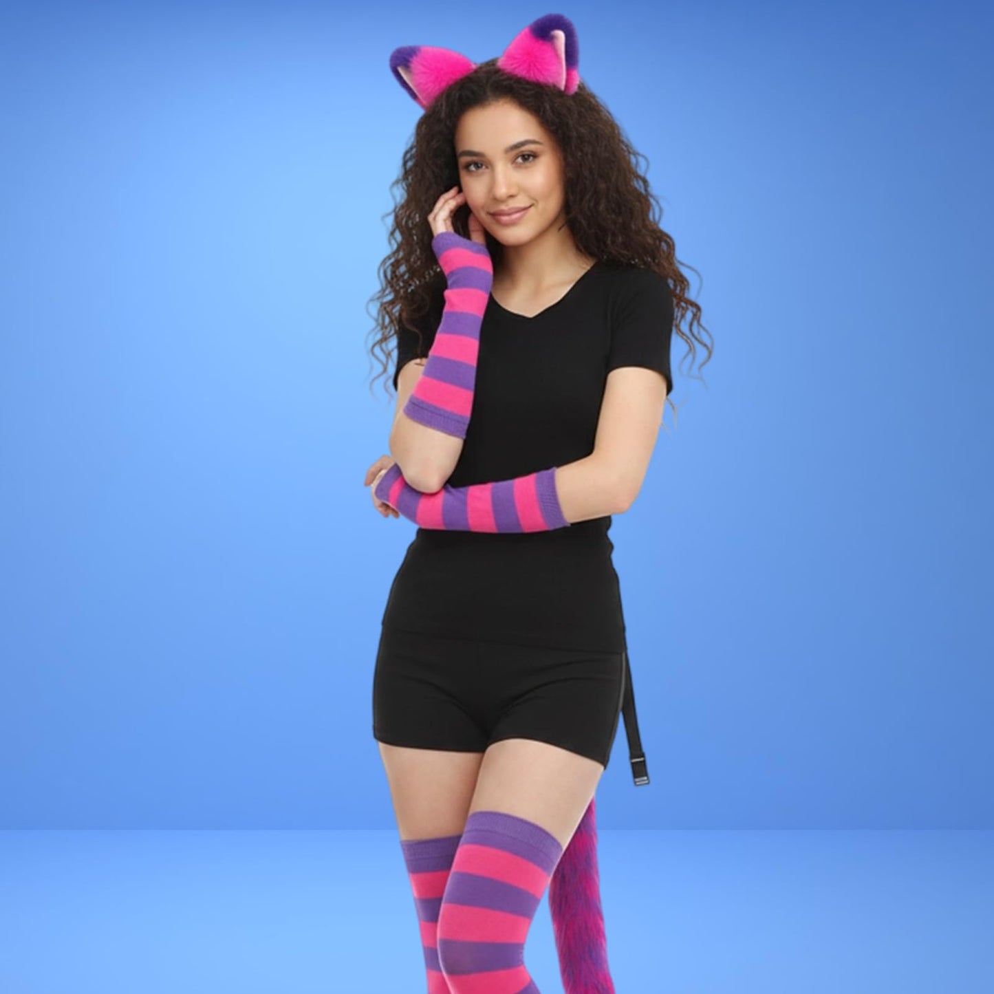 Cheshire Cat Costume - Pink and Purple Striped Top Cheshire Cat (image 6)