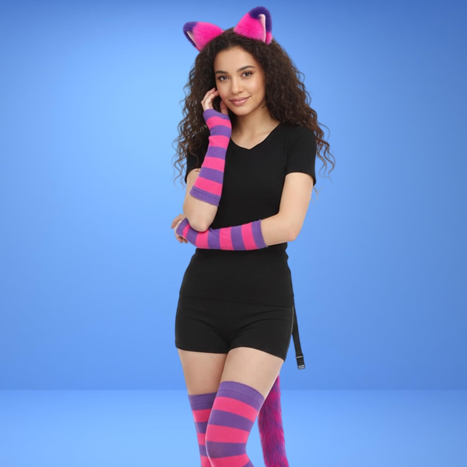 Cheshire Cat Costume - Pink and Purple Striped Top Cheshire Cat (image 6)