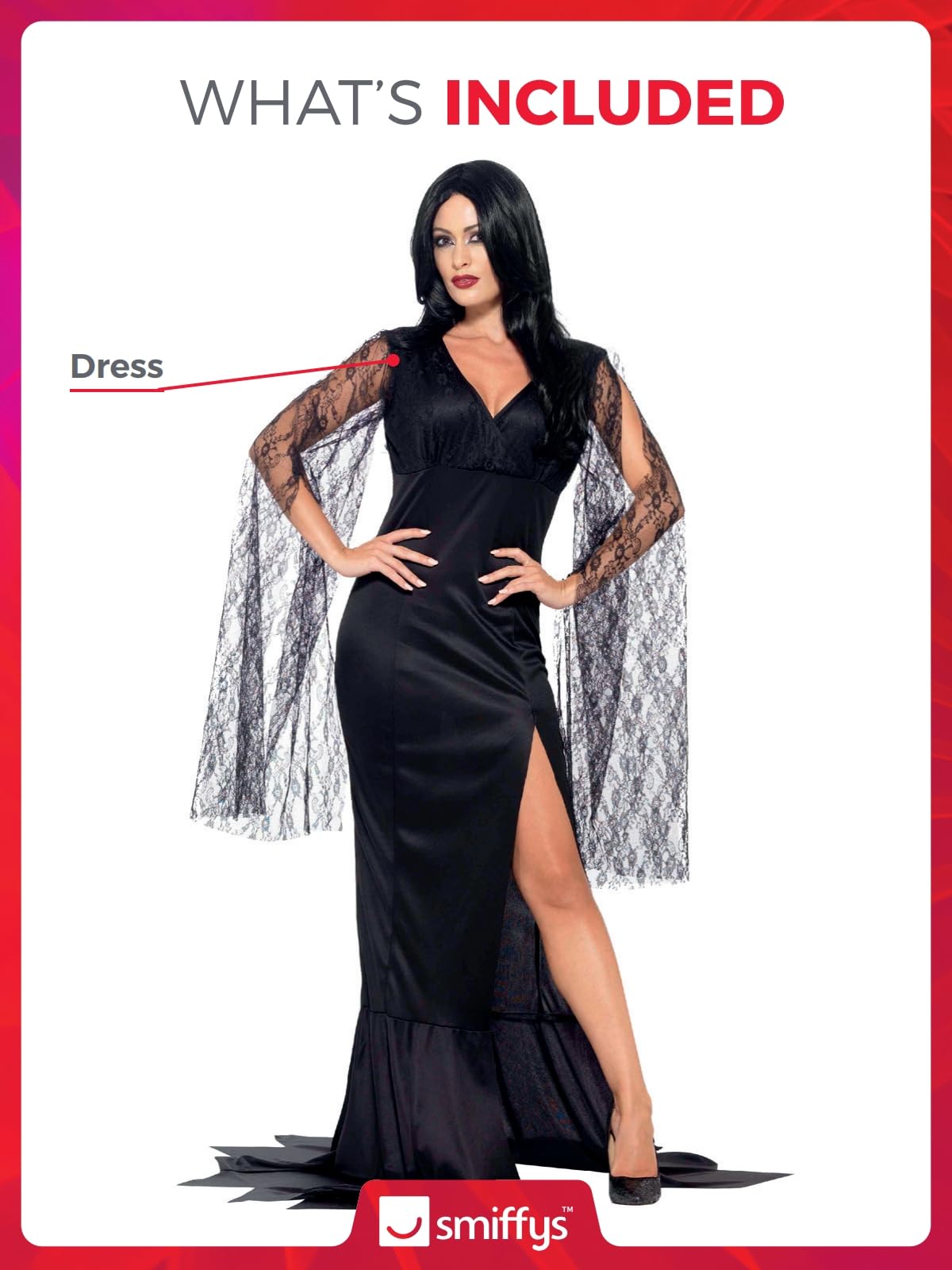 Immortal Soul Costume - Black with Dress - Halloween Adult Fancy