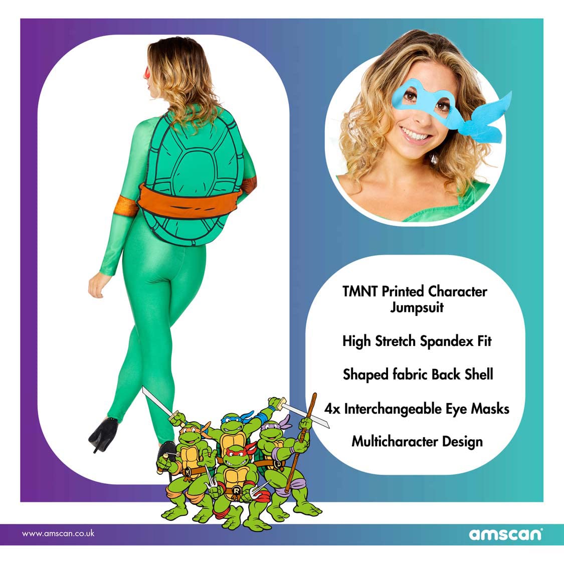 (pkt) Adult Ladies Tmnt Women Costume (image 4)