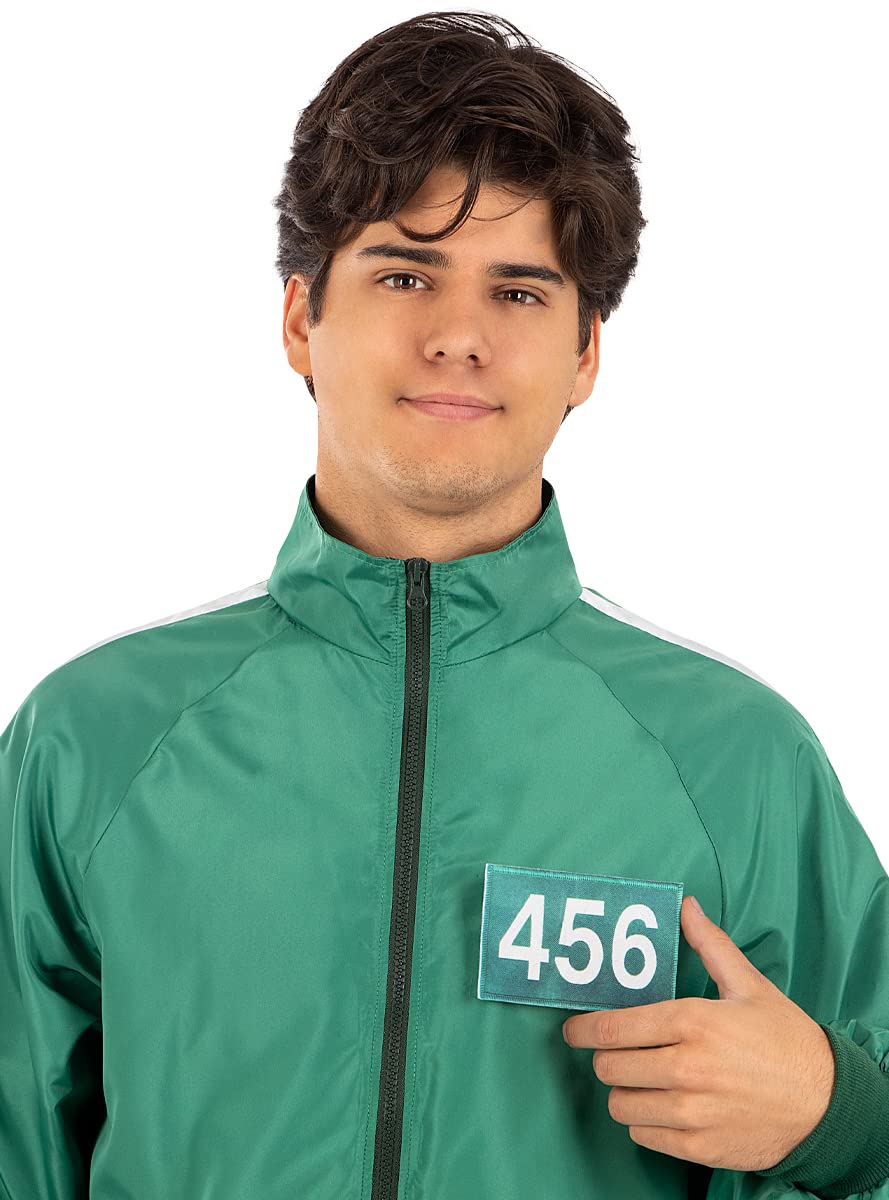 Funidelia | Squid Game nº 456 Tracksu for men and women Netflix, Squid Game - Costume for adults accessory fancy dress & props for Halloween, carnival & parties - Size S - M - Green