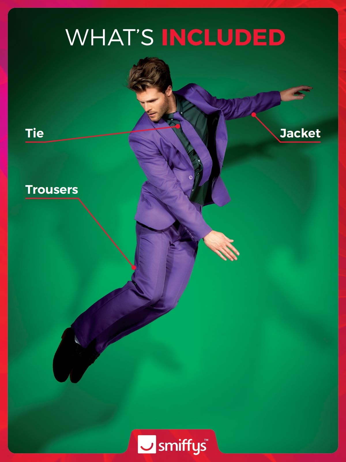 Smiffys Purple Suit, Purple, M - Size 38 inch-40 inch