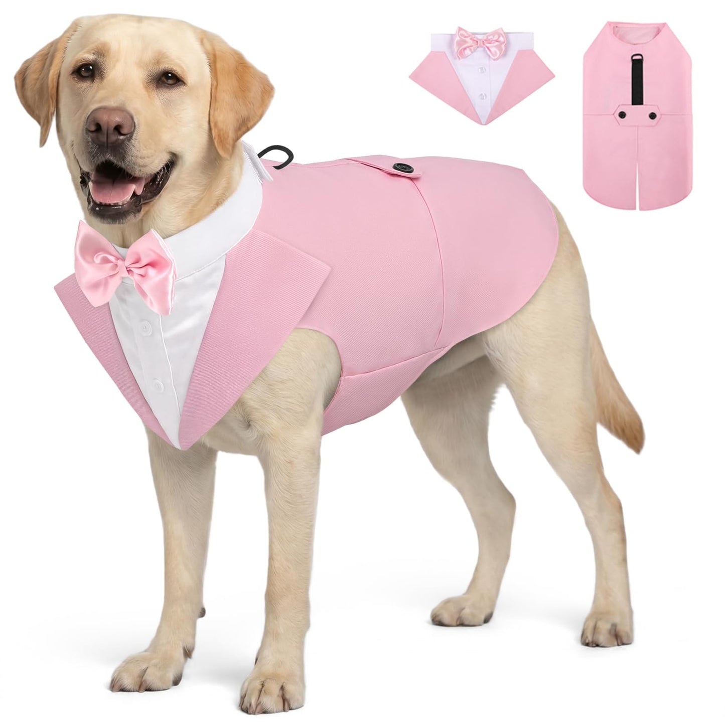 Dog Tuxedo - Pink Tuxedo for Dogs Formal Dogs Suit and Bandana Set