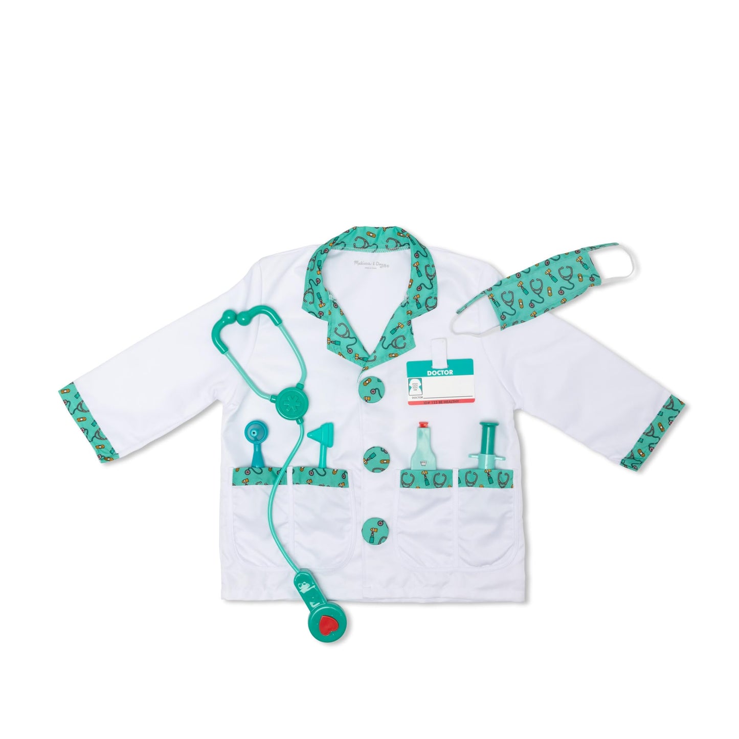 Melissa & Doug Doctor Costume | Role Play Clothes for Kids, with Coat & Stethoscope | Age 3-6