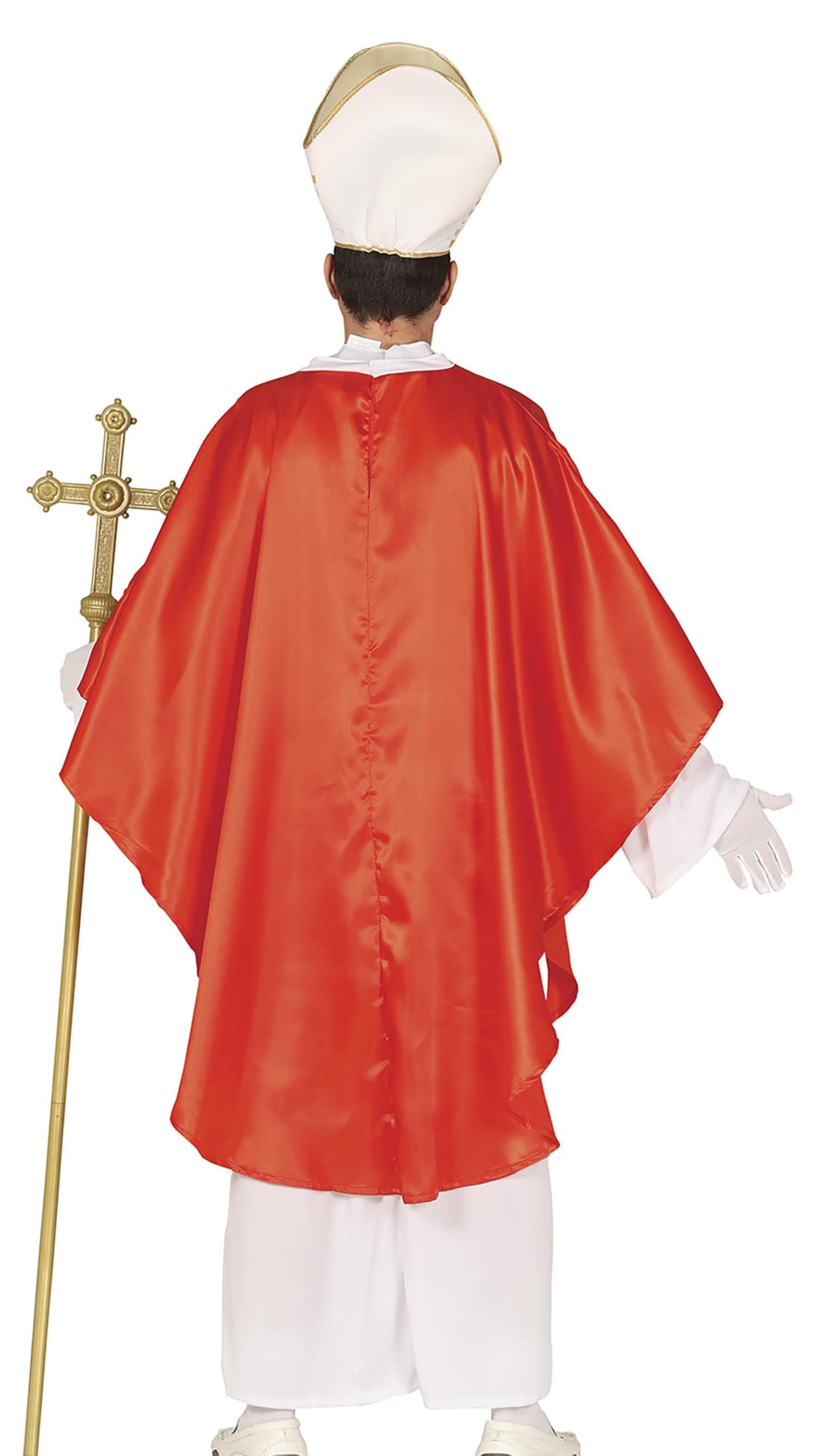 FIESTAS GUIRCA | Pope Fancy Dress Adult (42-44/XL) - Cape, Hat and Tunic - Religious Costumes for Halloween, Carnival and Fancy Dress Parties - Ideal for Men - Red and White
