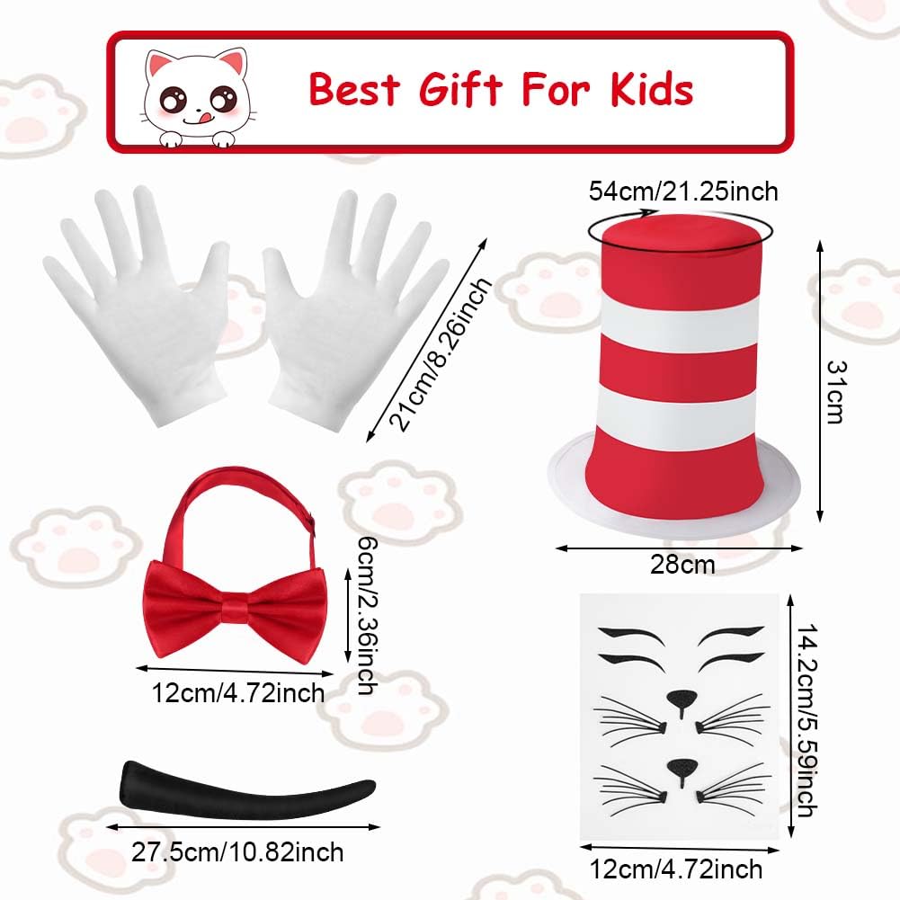 Adults Halloween Crazy Cat Fancy Dress Costume - Set with Striped
