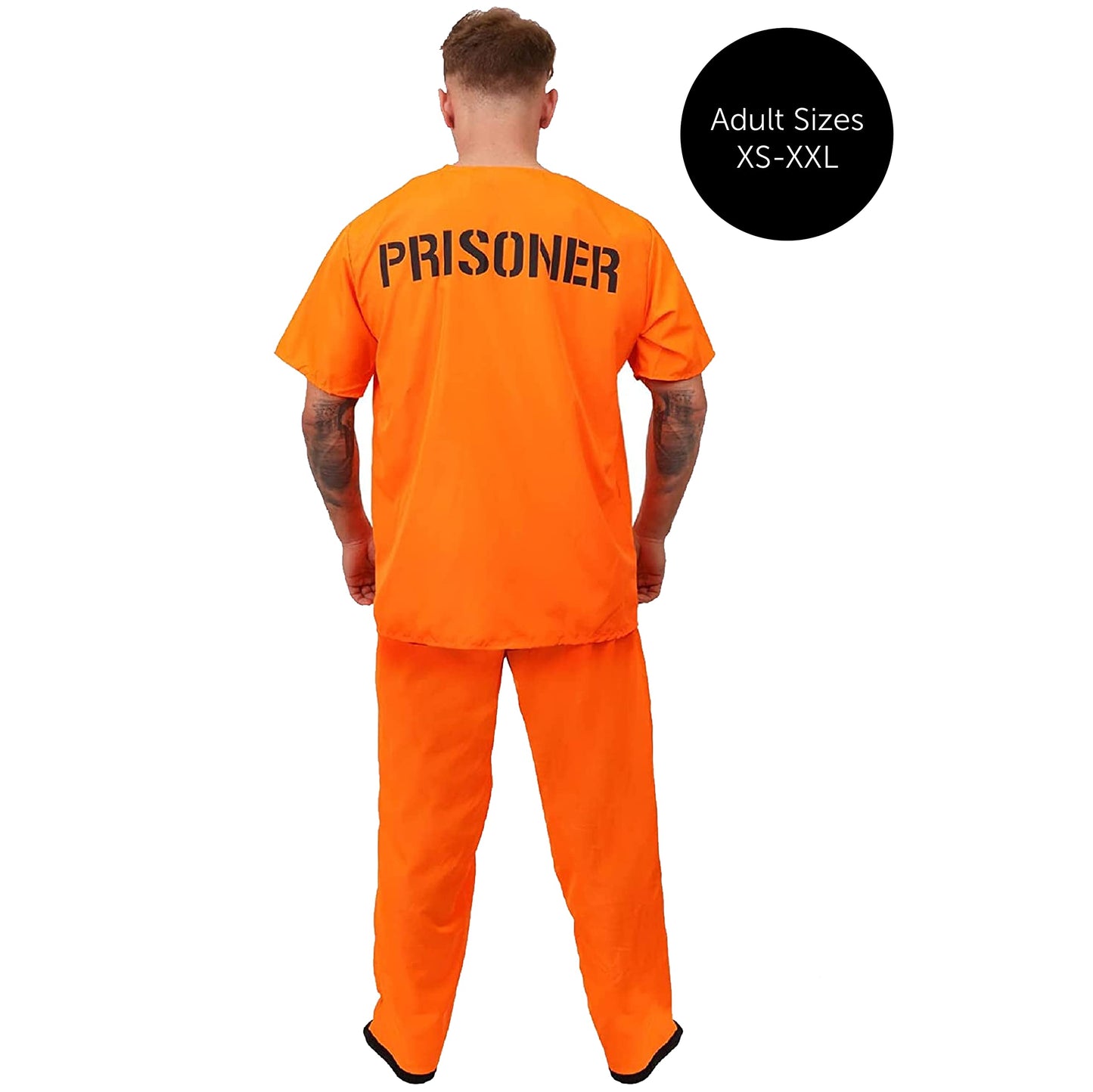Mens Prisoners Convict Costume - Orange Prisoner Top - Matching (image 7)